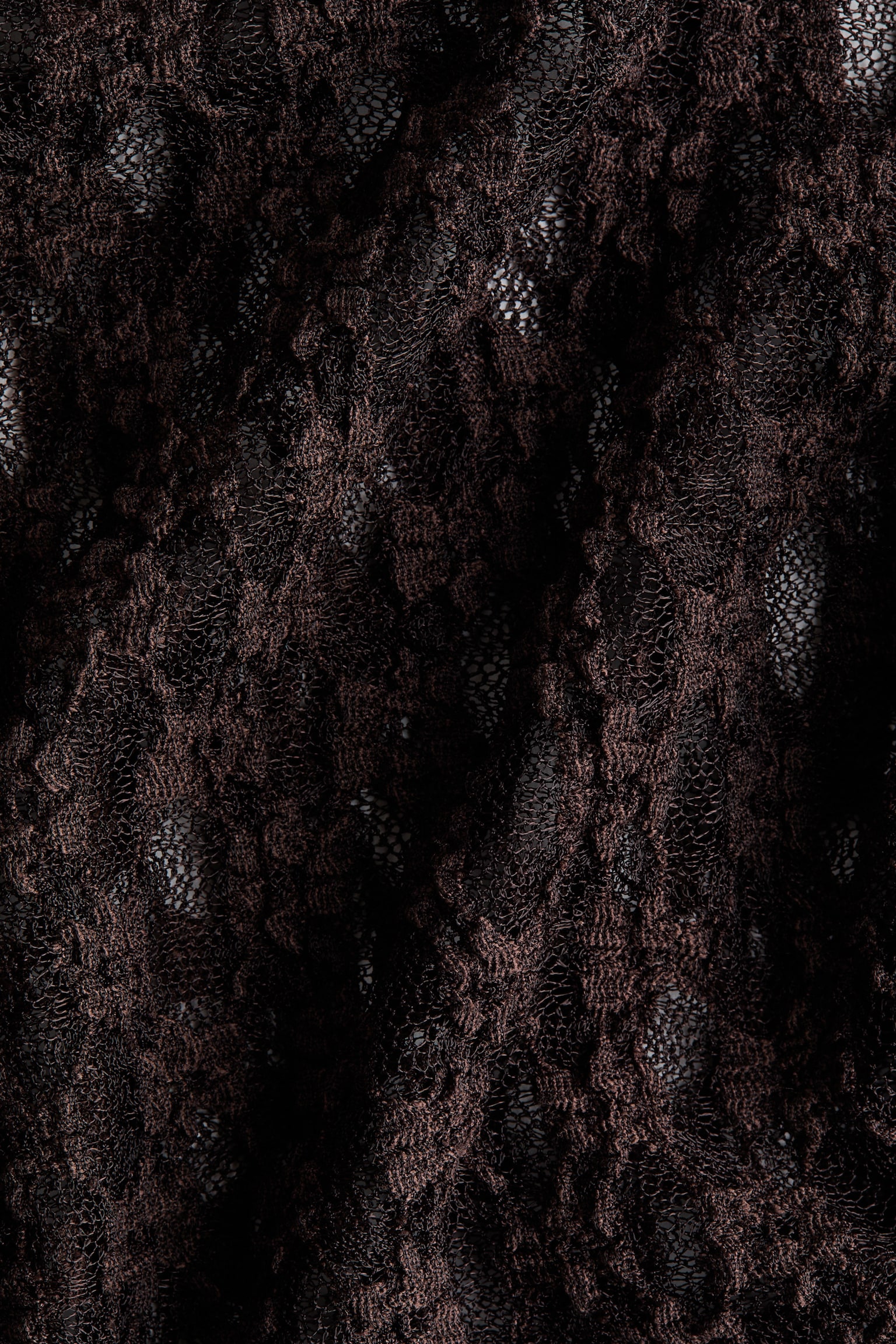 Lace-look thong body - Dark brown - 3