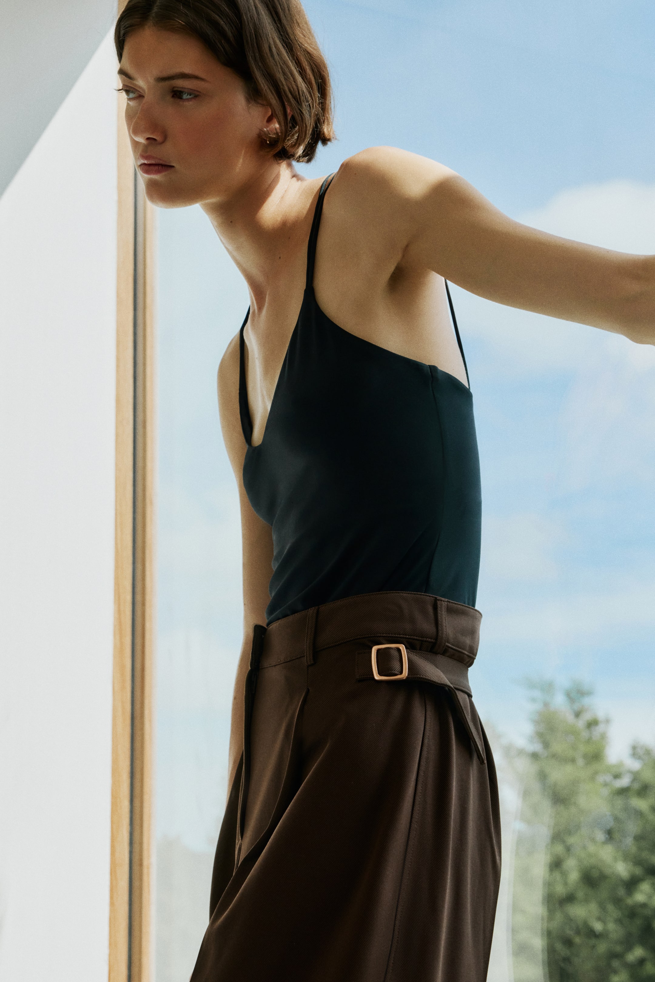 Buckle-Detail Balloon-Leg Pants