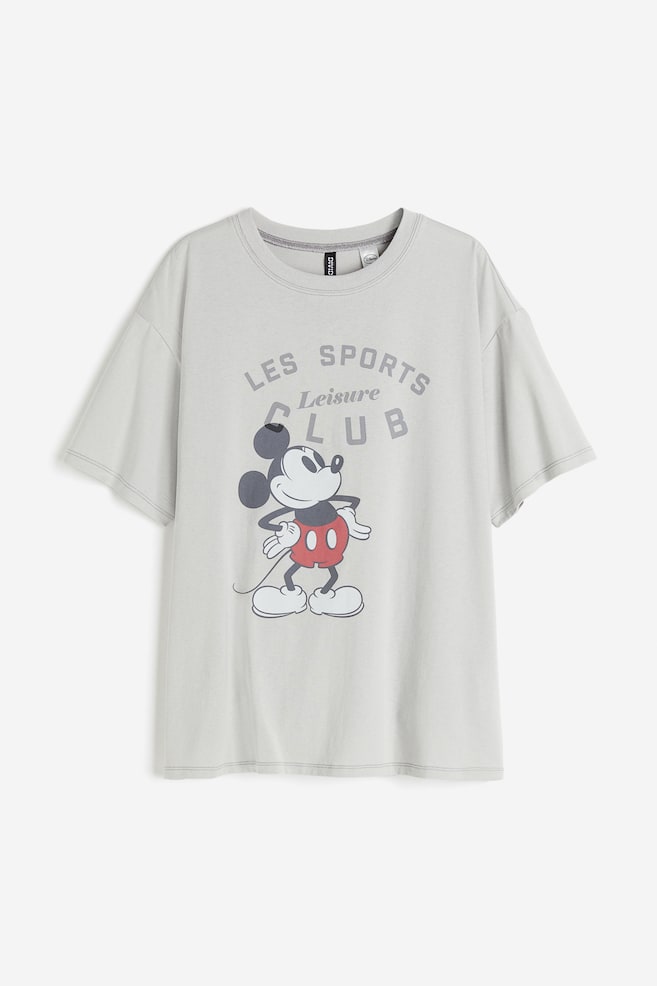 Oversized T-shirt med tryk - Lysegrå/Mickey Mouse/Sort/Kurt Cobain/Mørkegrå/Grateful Dead/Hvid/Yale/dc/dc/dc/dc - 2
