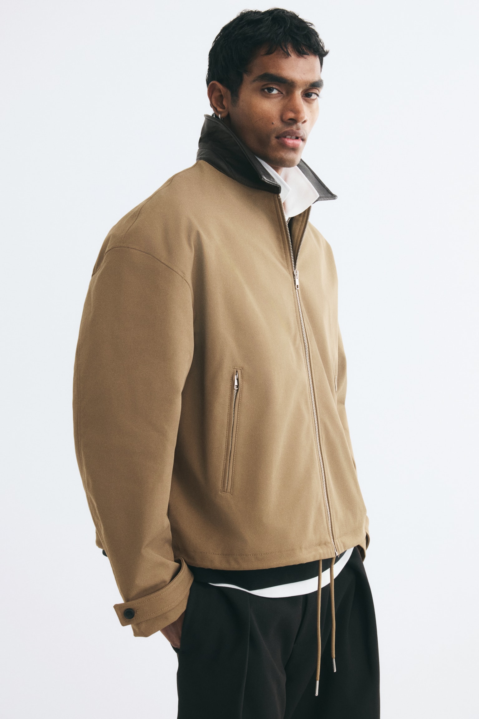 Мужские куртки H&M Twill Shacket, цвет: Бежевый / Коричневый — фото 5