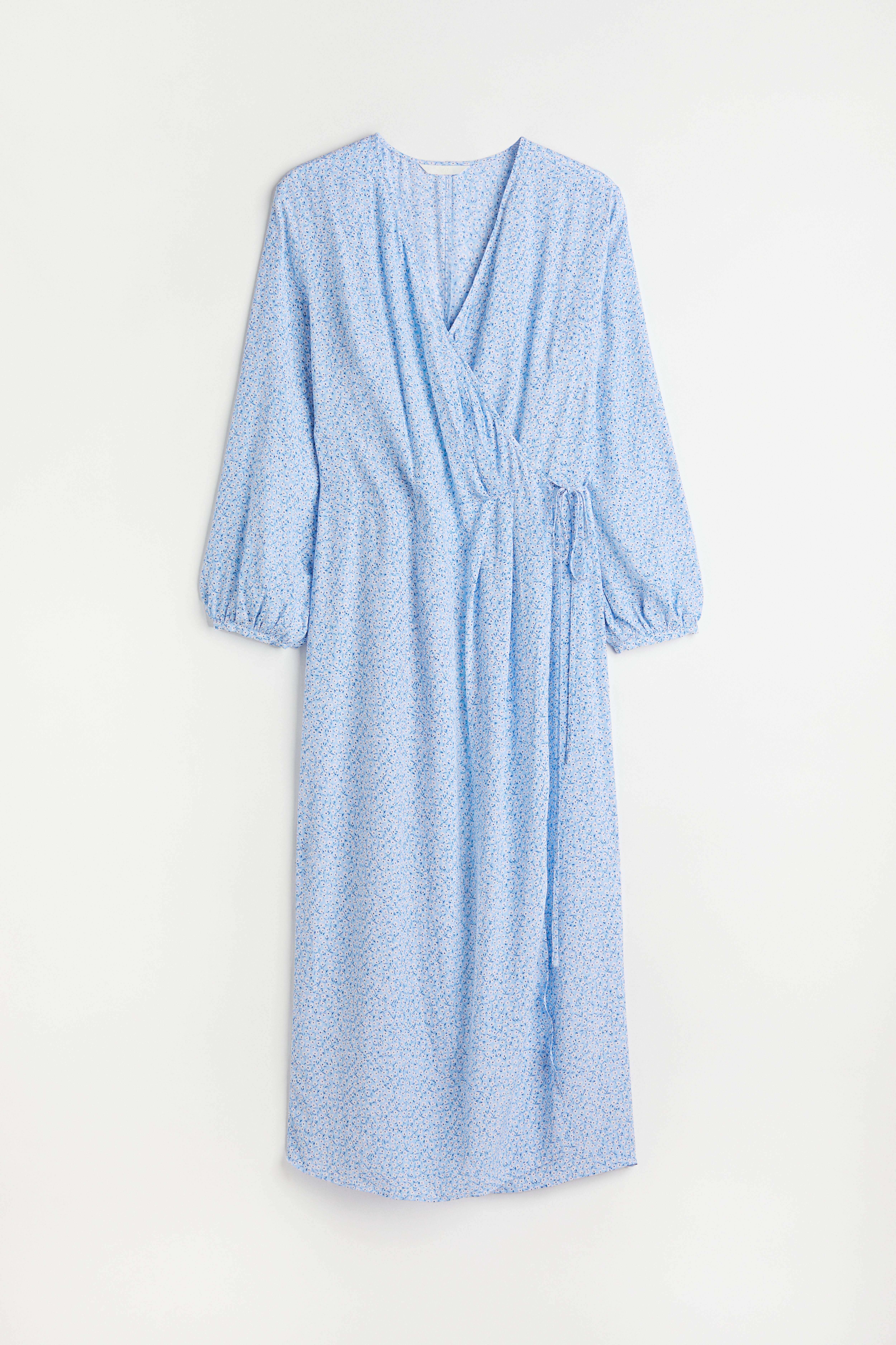 H&m blue wrap dress hotsell