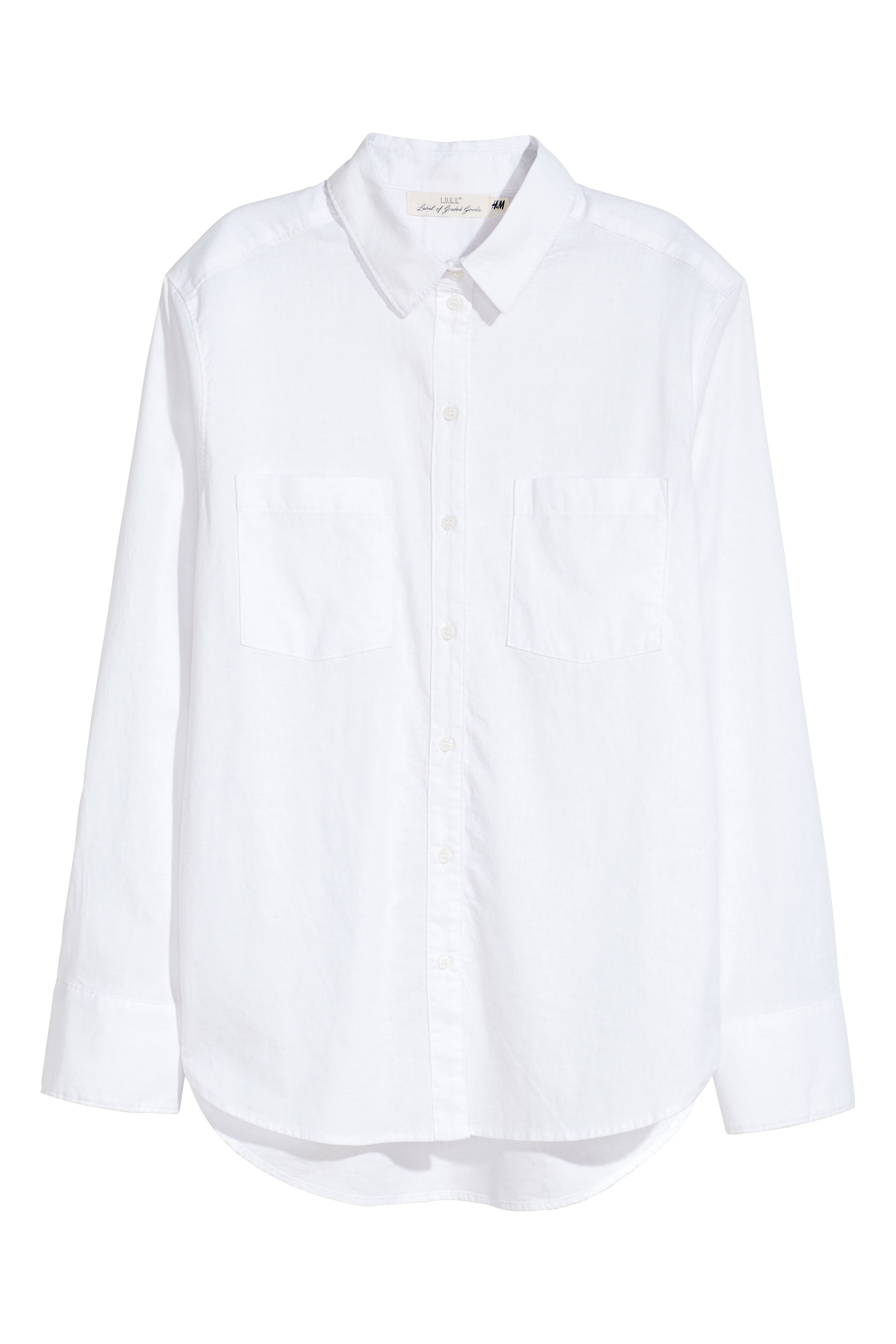 View larger image: Linen-blend shirt - White - Ladies | H&M GB 1