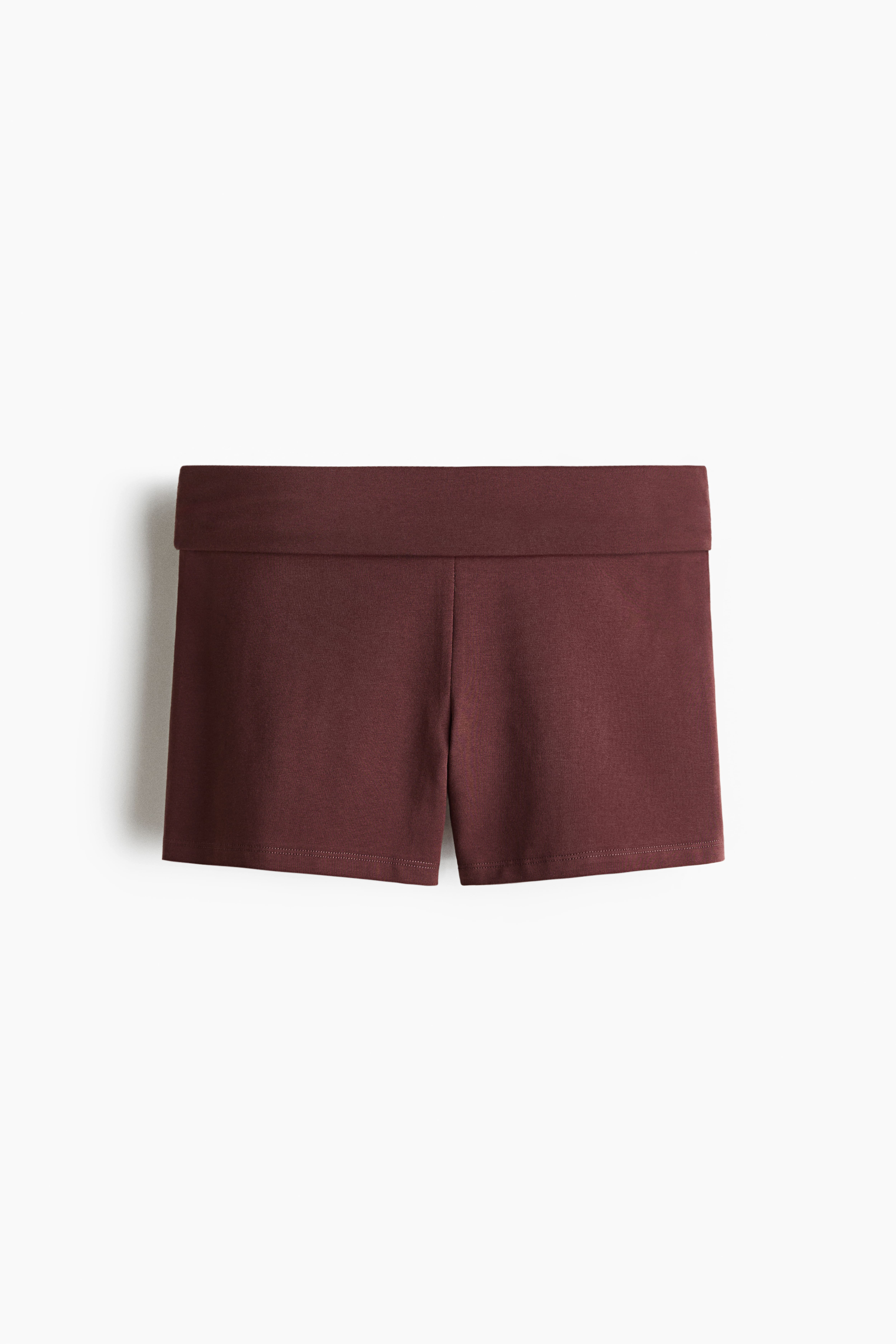 Foldover-Waist Cotton Hot Pants