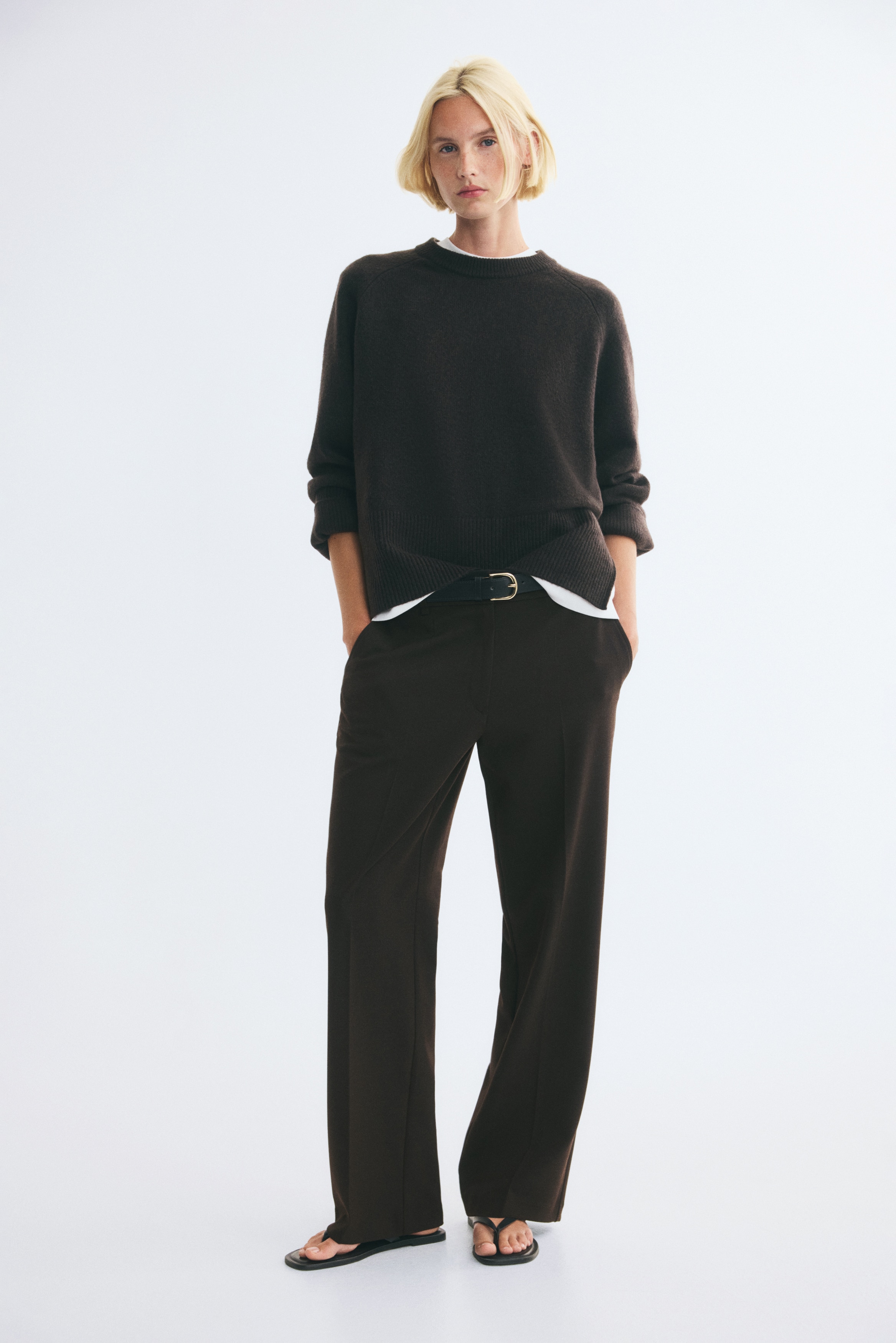 Twill pantalon - Donkerbruin/Donkergrijs/Greige/Zwart