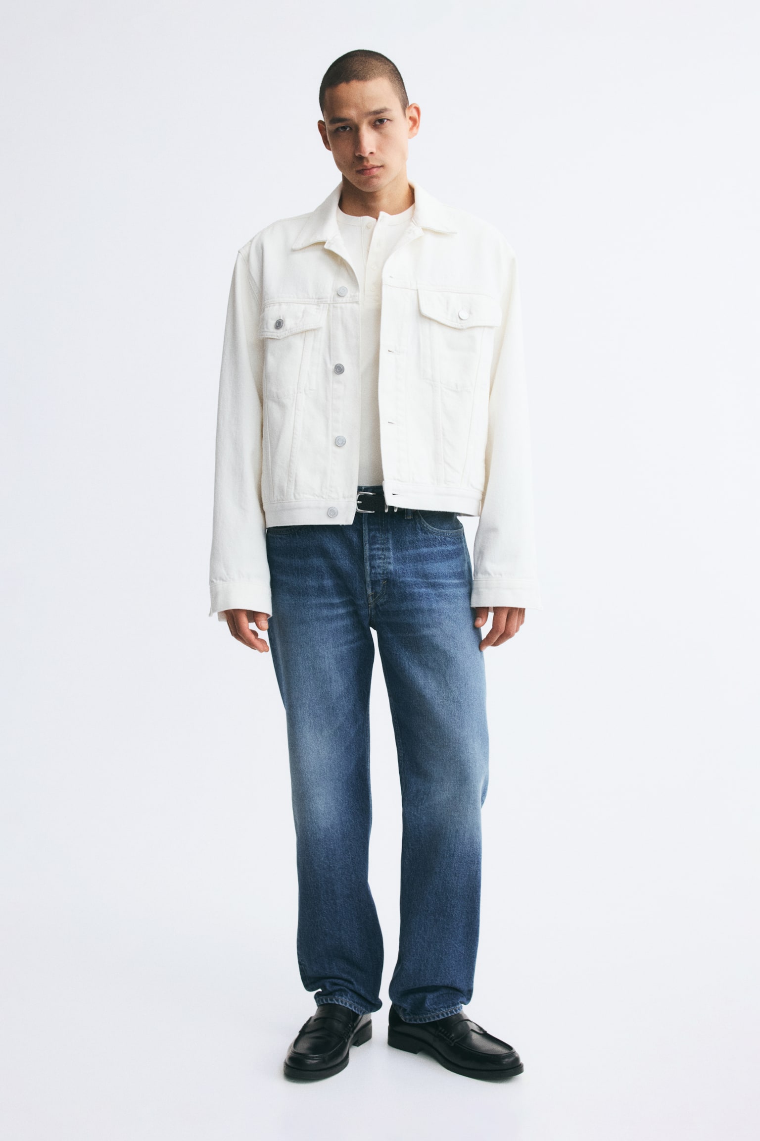 Мужские джинсы H&M Straight Regular, цвет: Тёмный джинсовый синий — фото 2