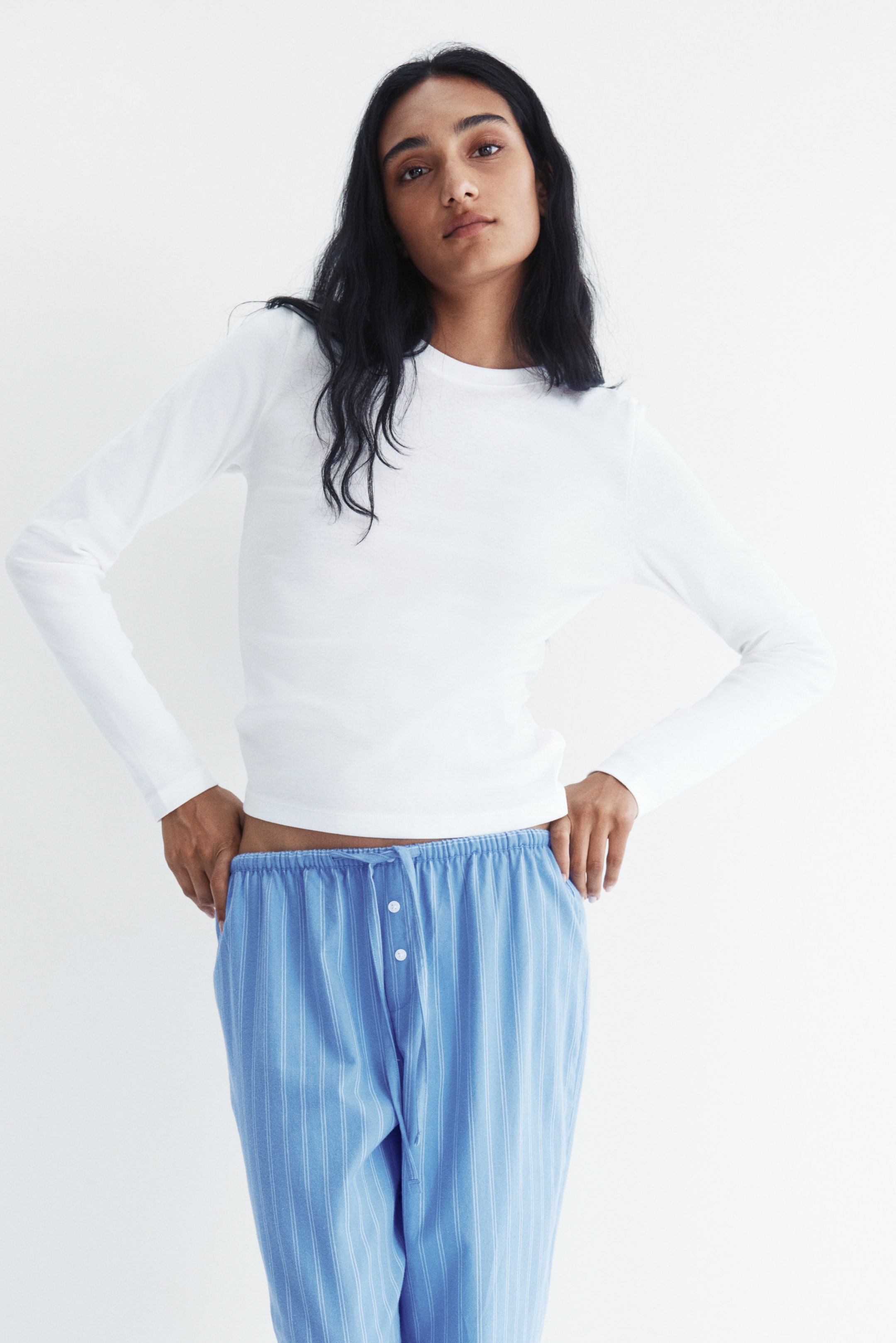 View larger image: Cotton pyjamas - Light blue/White - Ladies | H&M IE 2