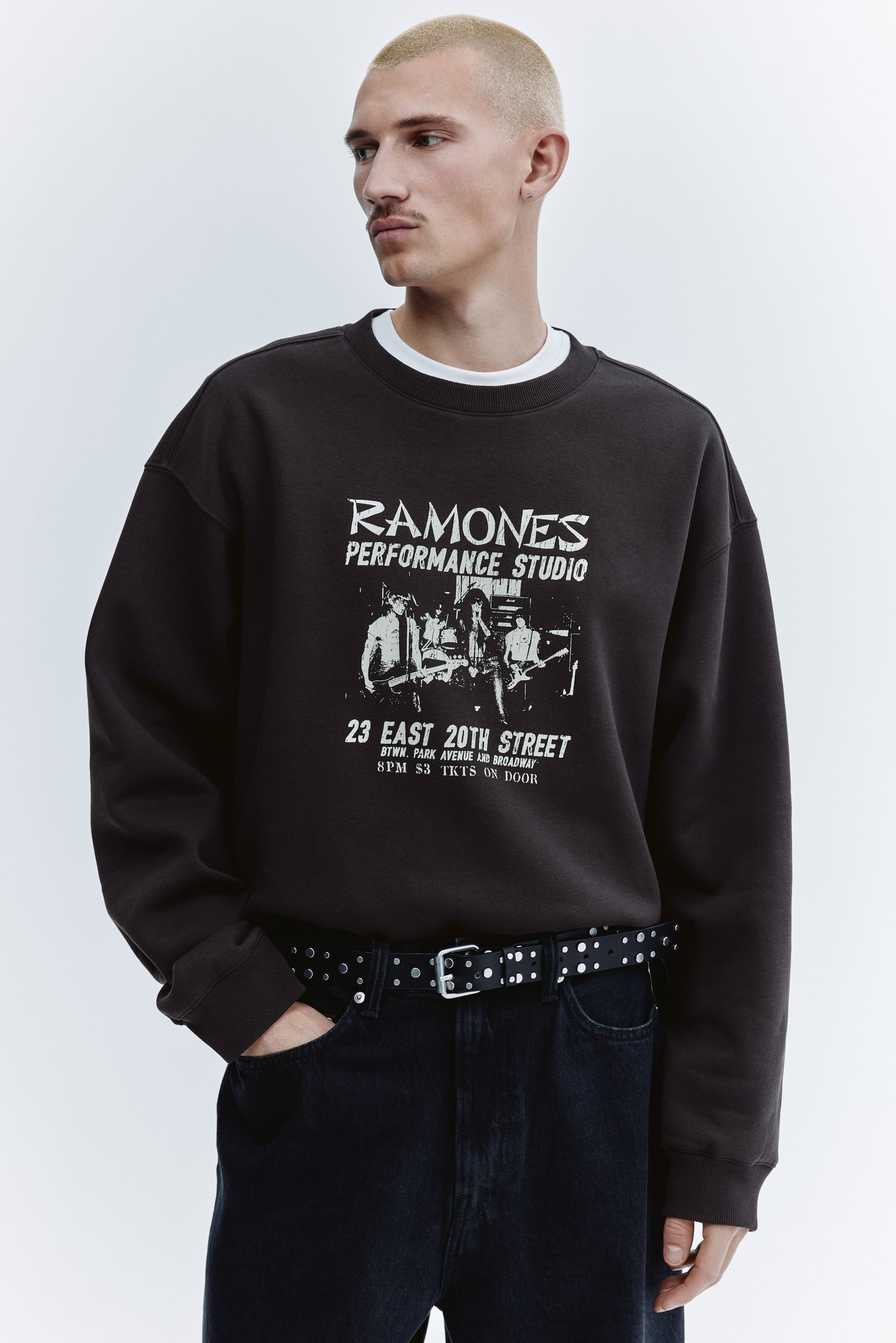 View larger image: Loose Fit Sweatshirt - Dark brown/Ramones - Men | H&M GB 1