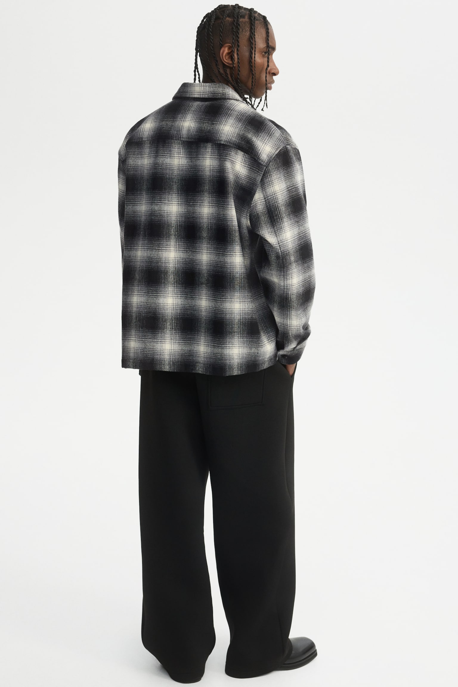 Regular Fit Flannel overshirt - Dark grey/Checked/Beige/White checked/Brown/Checked/Black/Grey checked/Dark blue/Checked/Dark blue/Checked/Dark khaki green/Checked - 3