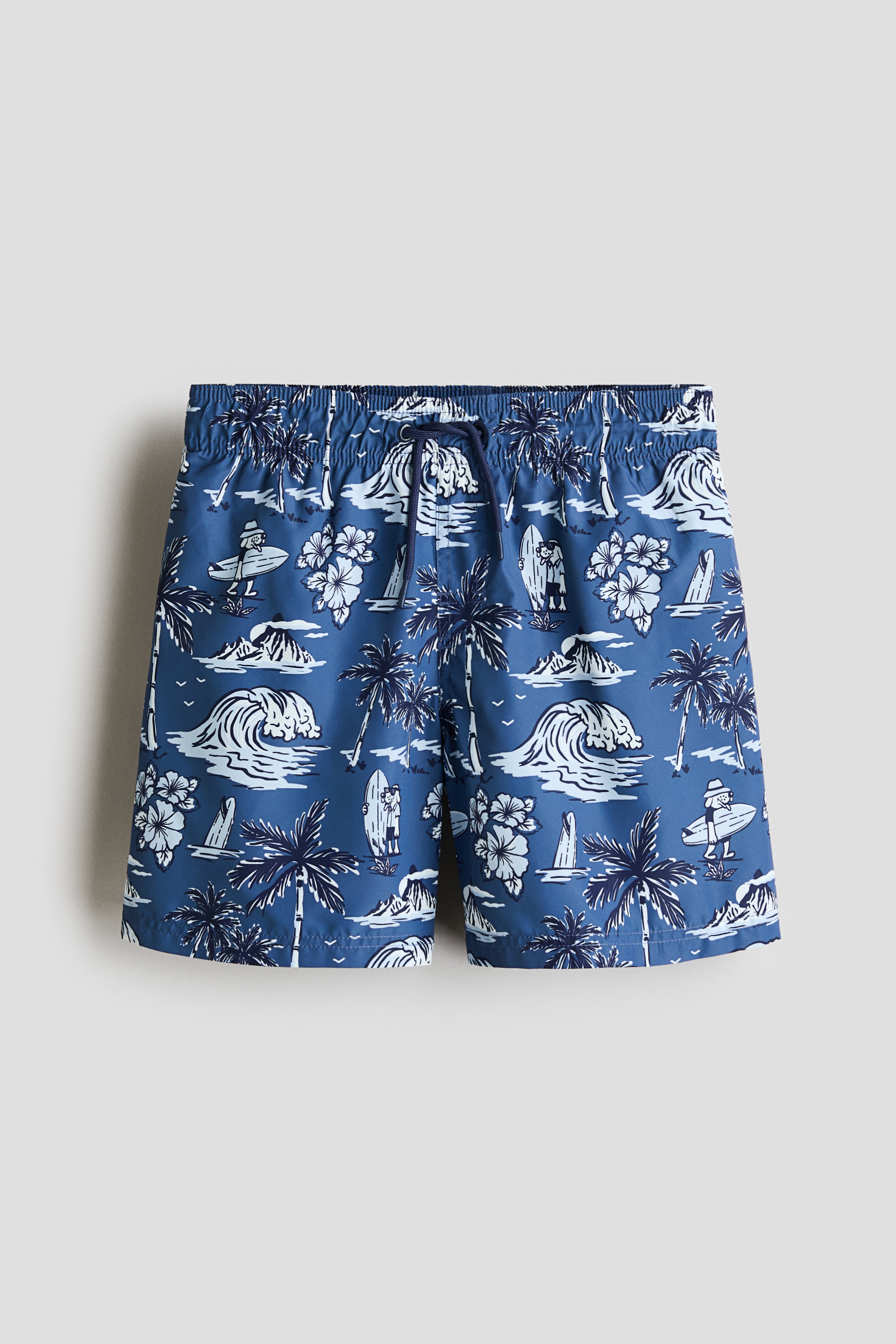 H & M - Gemusterte Badeshorts - Blau - Kinder