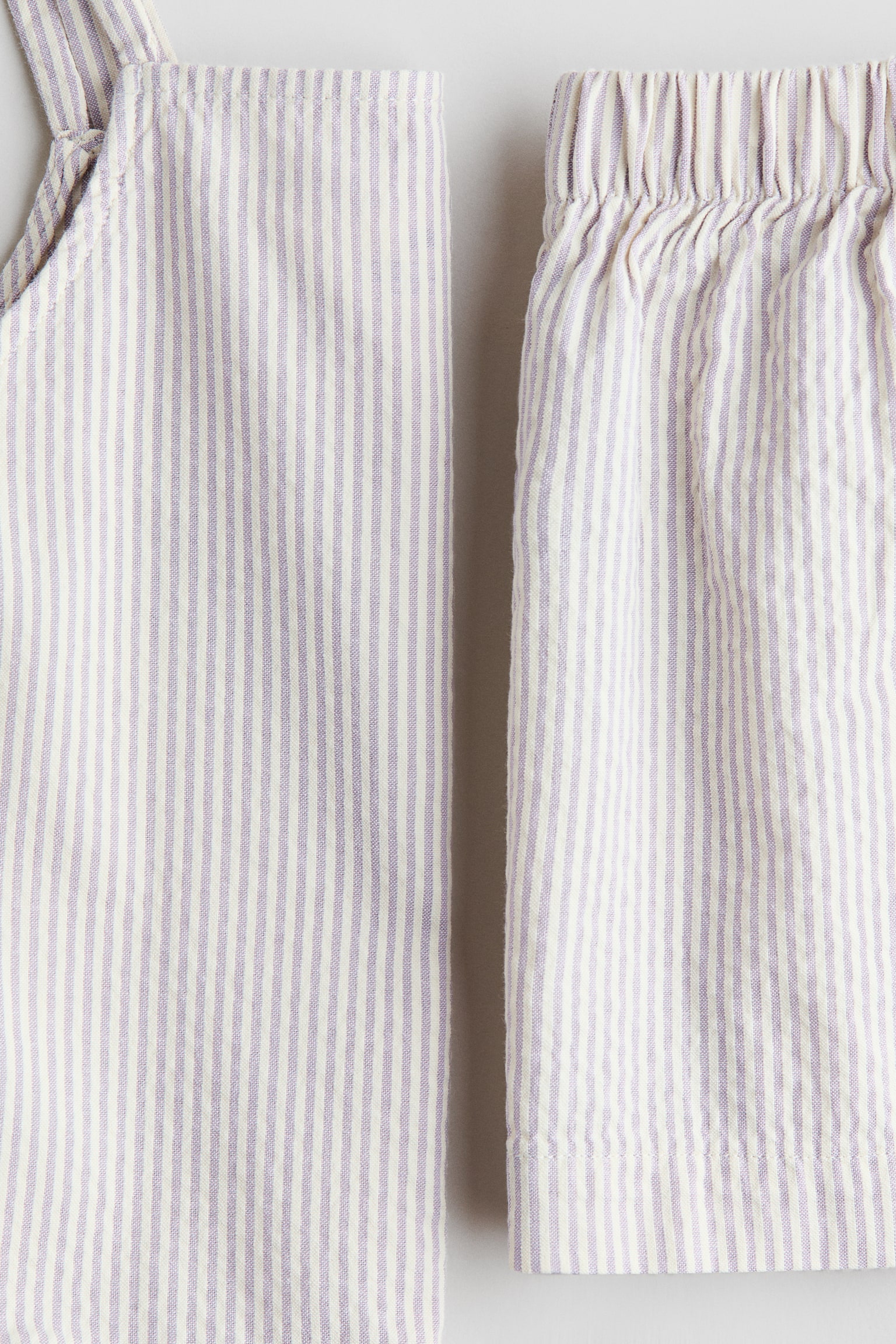 2-piece cotton seersucker set - Beige/Light purple striped - 2