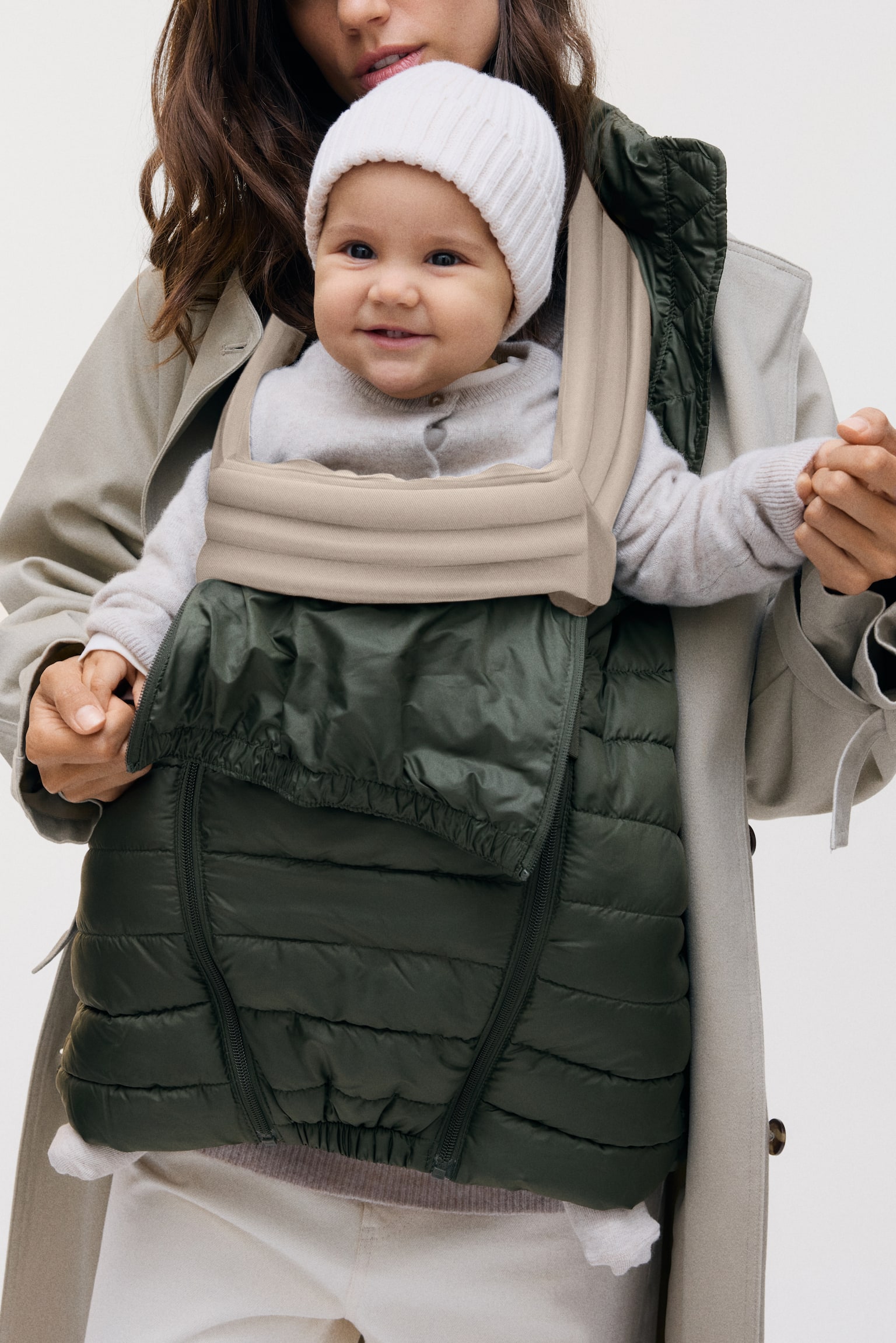 MAMA Before & After Babywearing puffer jacket - Dark khaki green/Black - 3