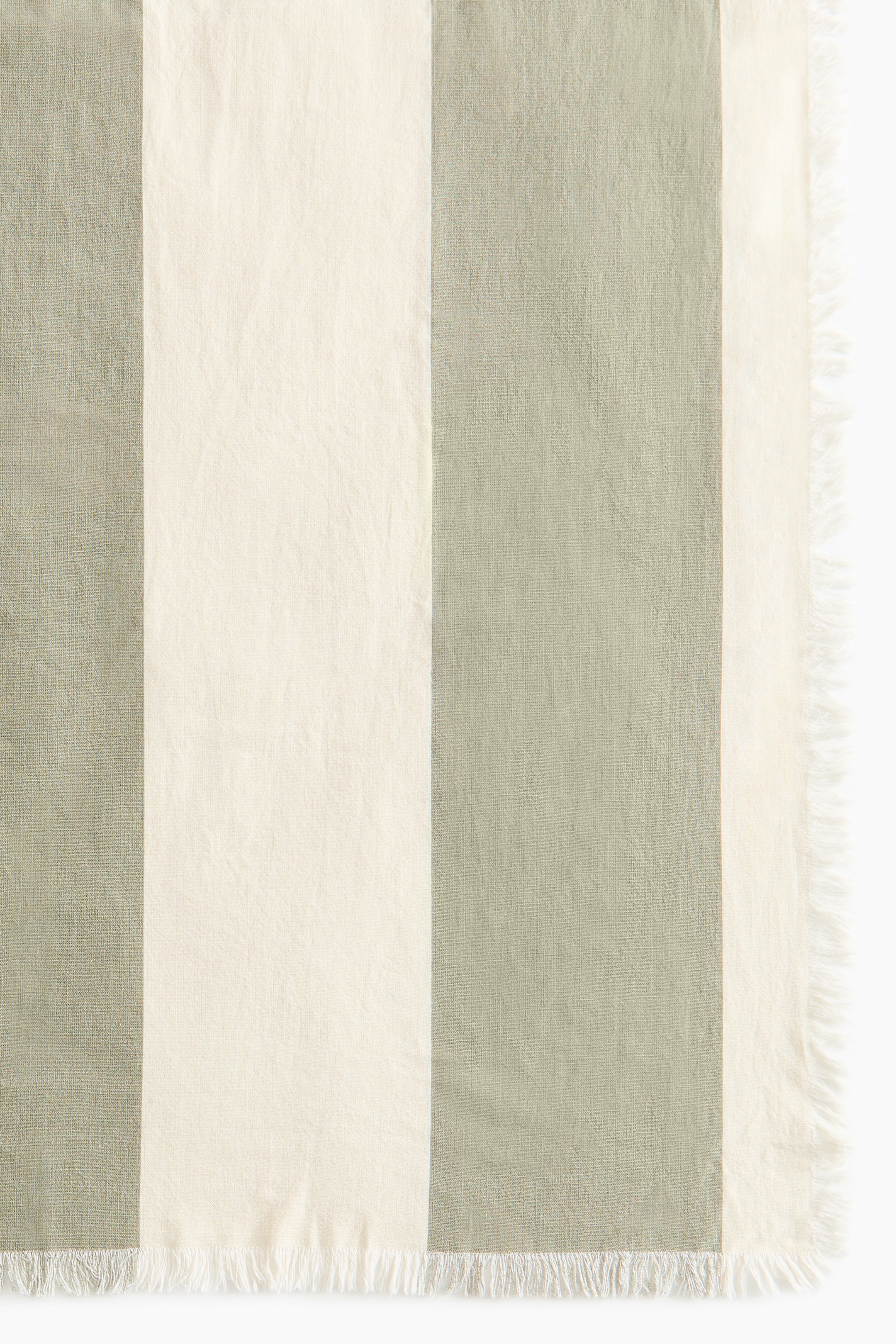 이미지 확대 보기: 스트라이프 코튼 베드 스프레드 - Light khaki green/Cream | H&M KR 3