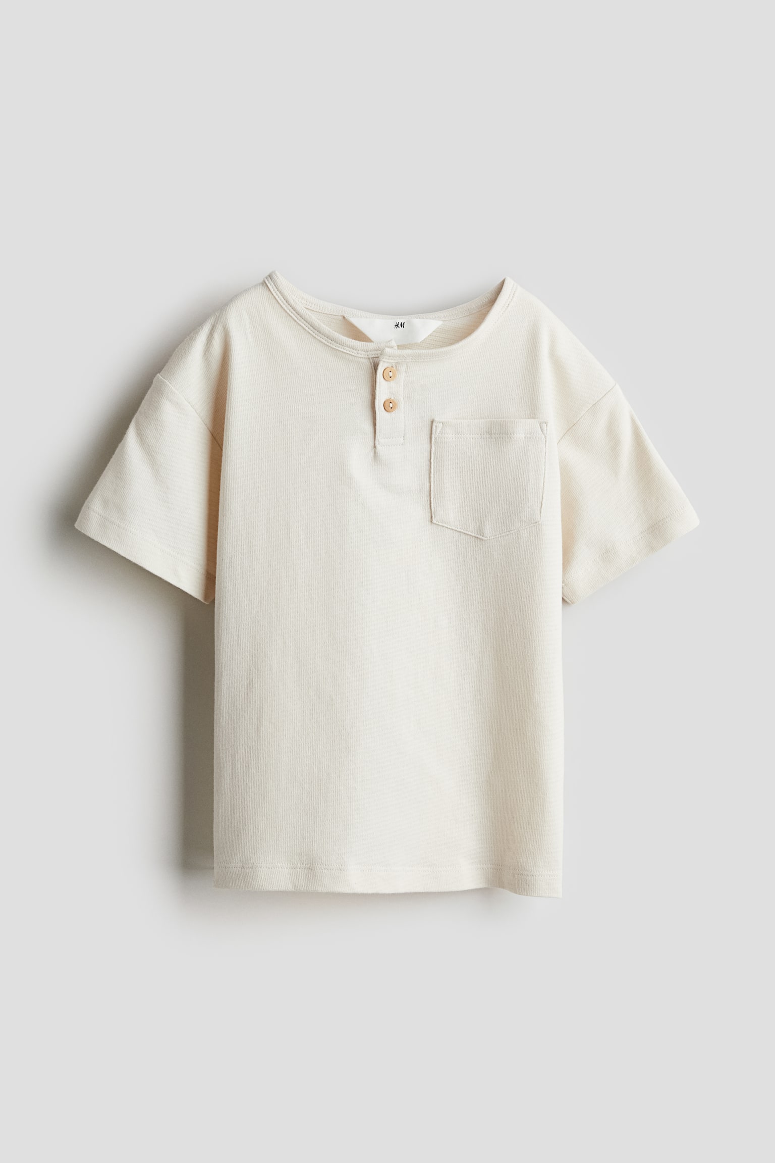 Henley Tee - Natural white/Black/Dark beige - 1