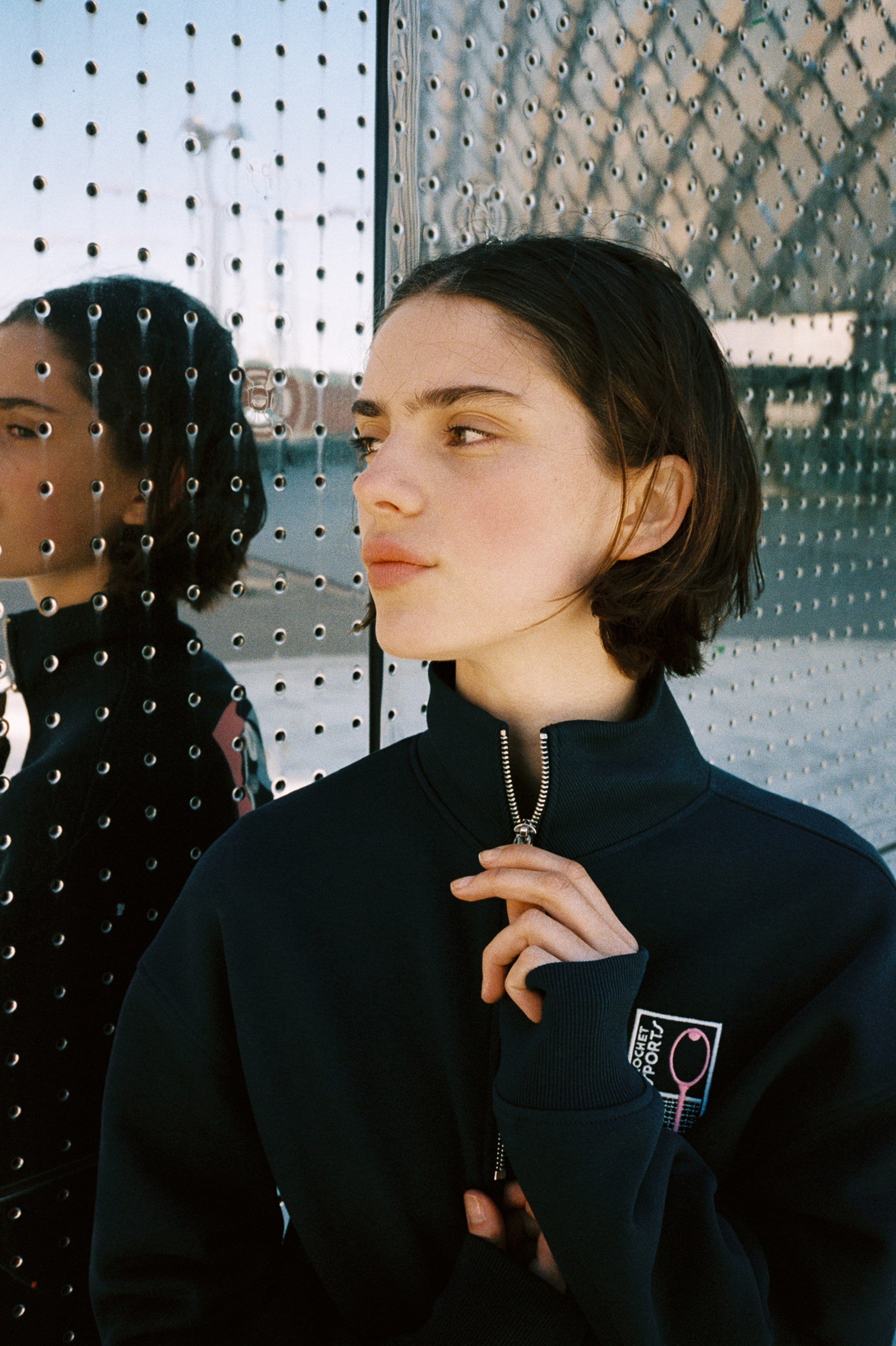 Half-Zip Sweatshirt with Motif