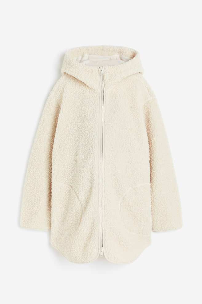 MAMA Hooded teddy jacket - Cream - 1