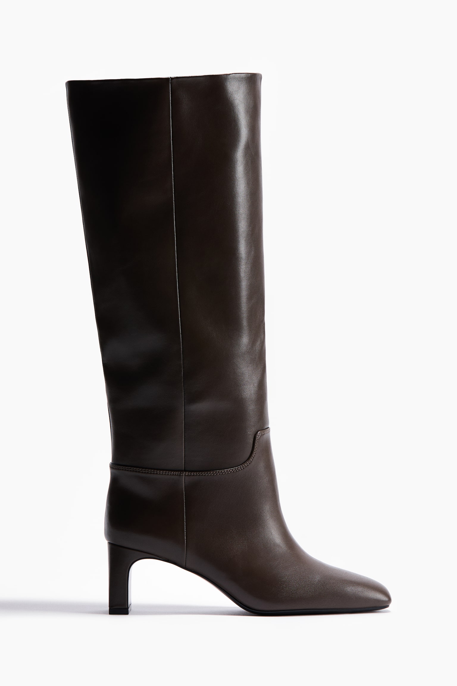 Knee-high boots - Dark khaki green/Black/Dark beige - 2