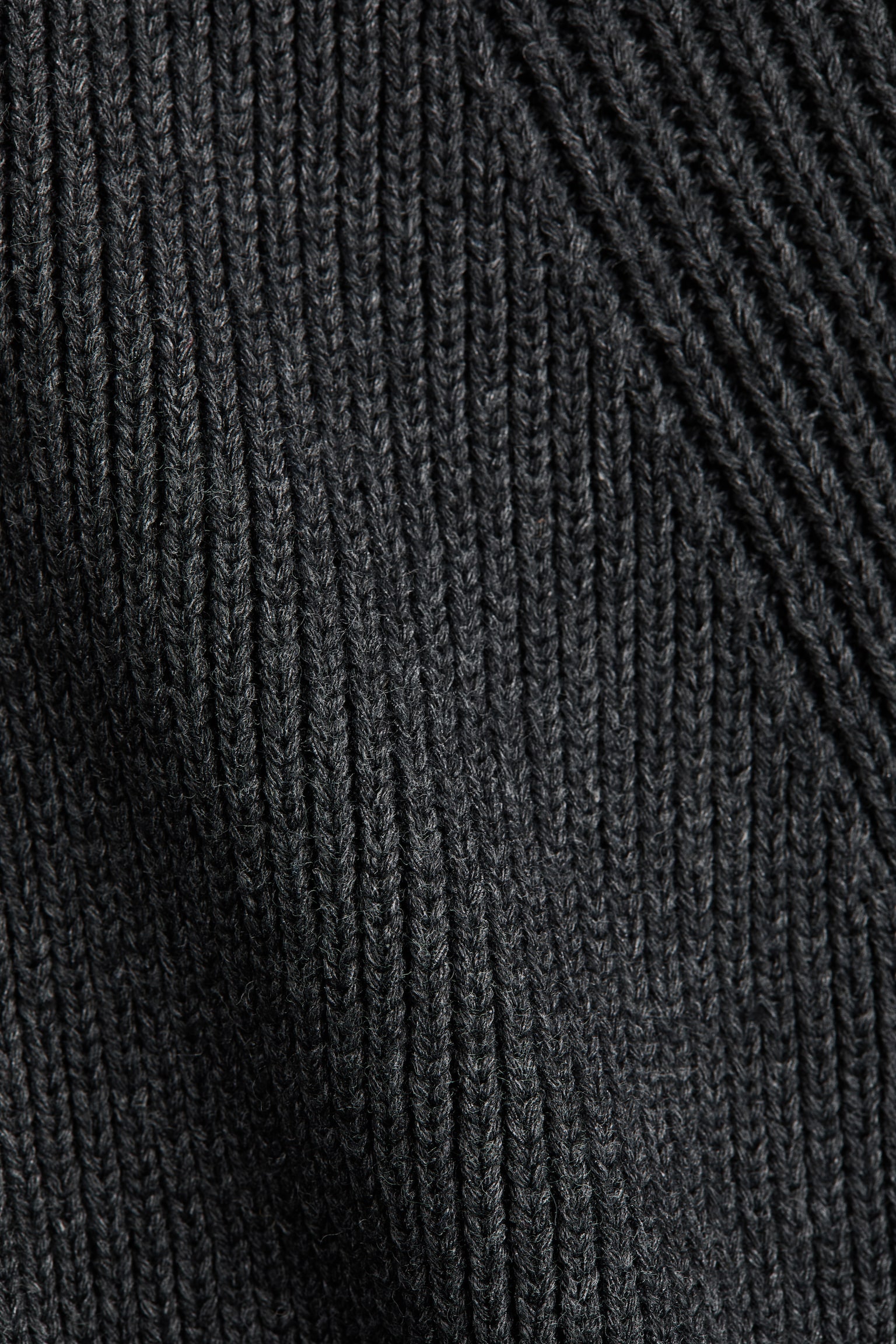 Женский кардиган H&M Short-Sleeved Rib-Knit, цвет: Тёмный серый меланжевый — фото 5