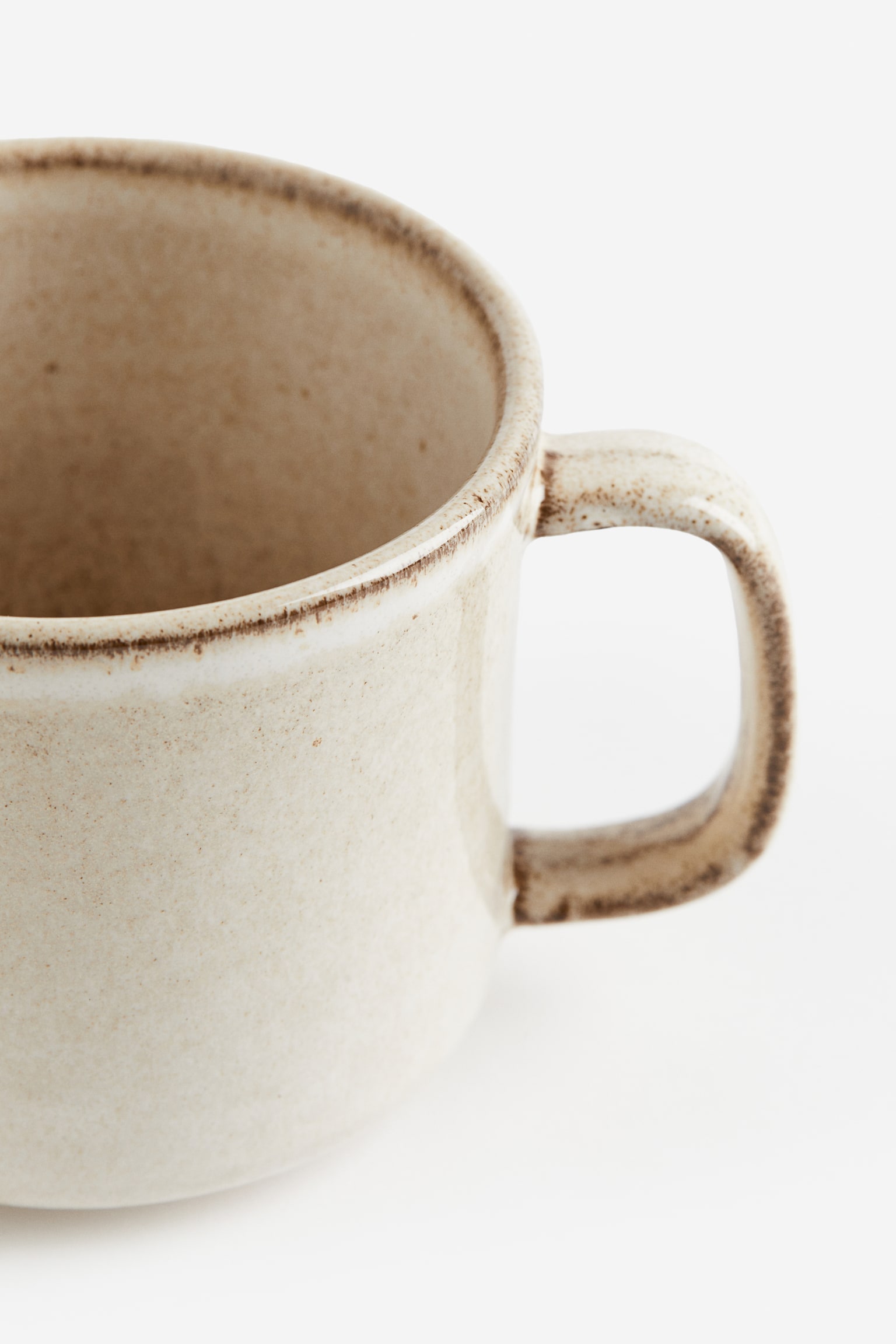 Reactive-glaze stoneware mug - Light beige/Red/Green-beige - 2