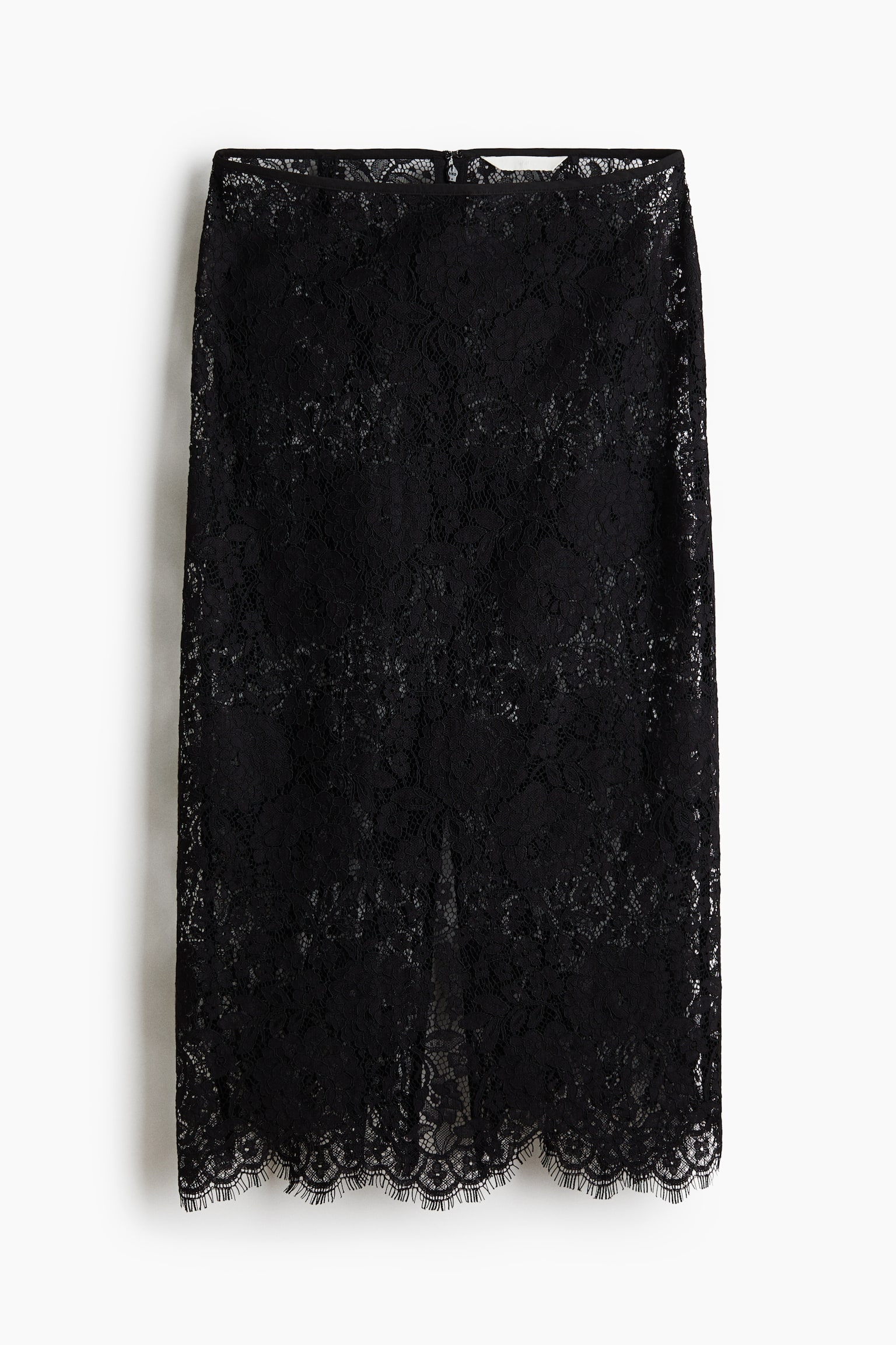Lace pencil skirt - Black - 2