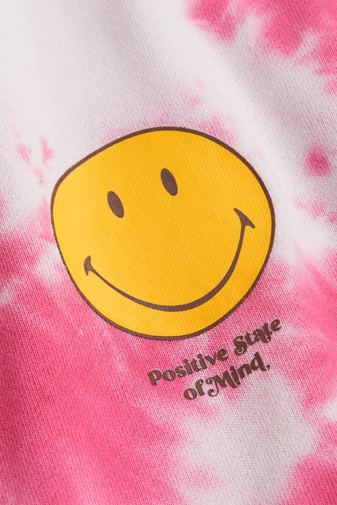 Relaxed Fit Patterned hoodie - Pink/Smiley® - 3