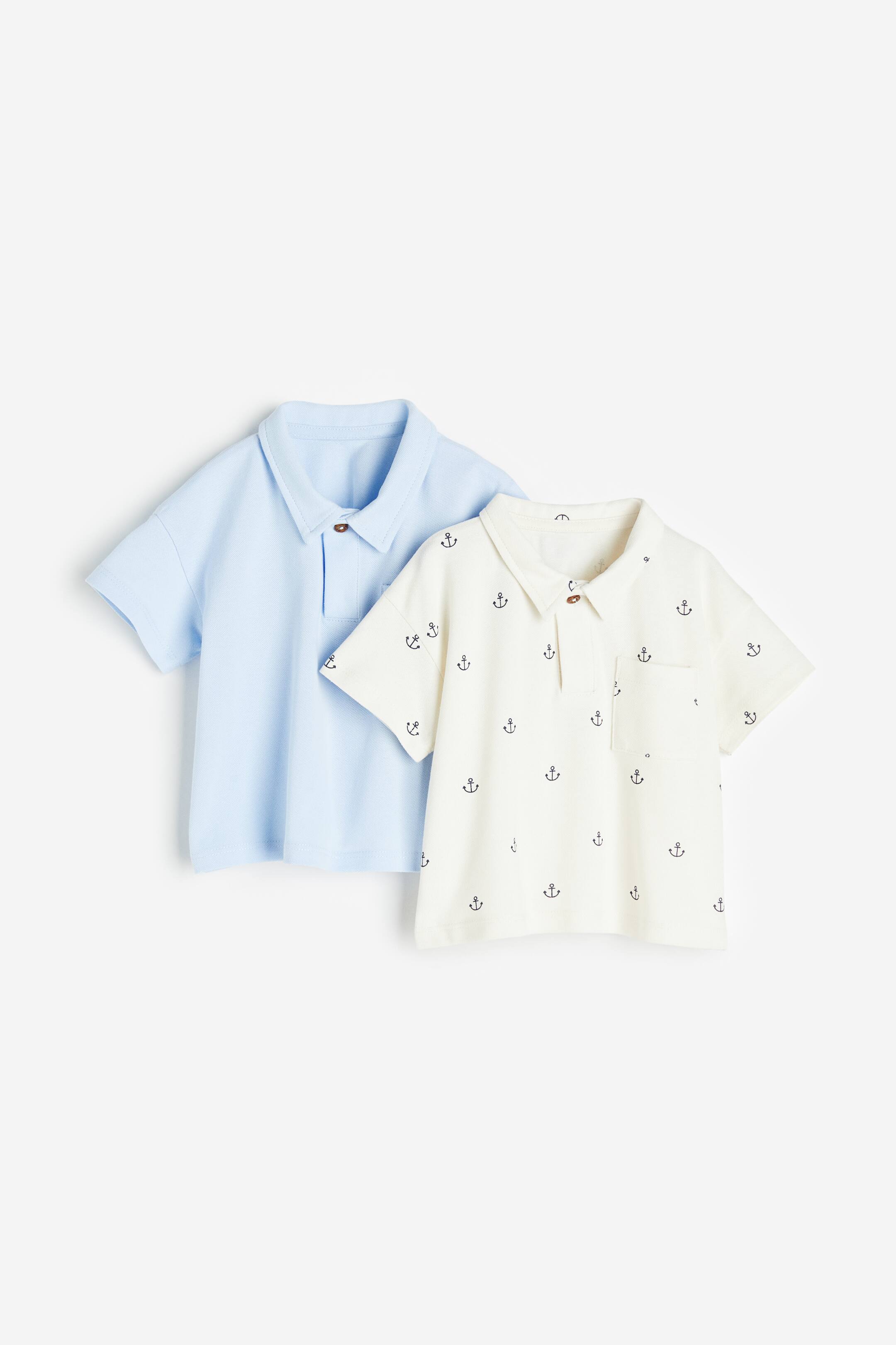 Ver imagem maior: Pack de 2 polos em piquet - Branco/Âncoras - CRIANÇA | H&M PT 1