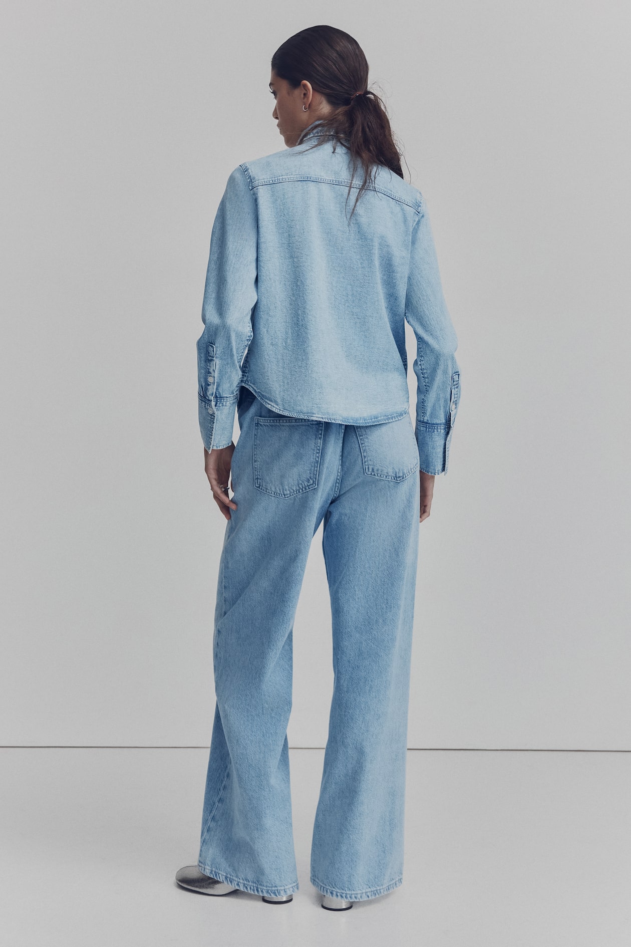 Bow-Detail Denim Blouse - image 5