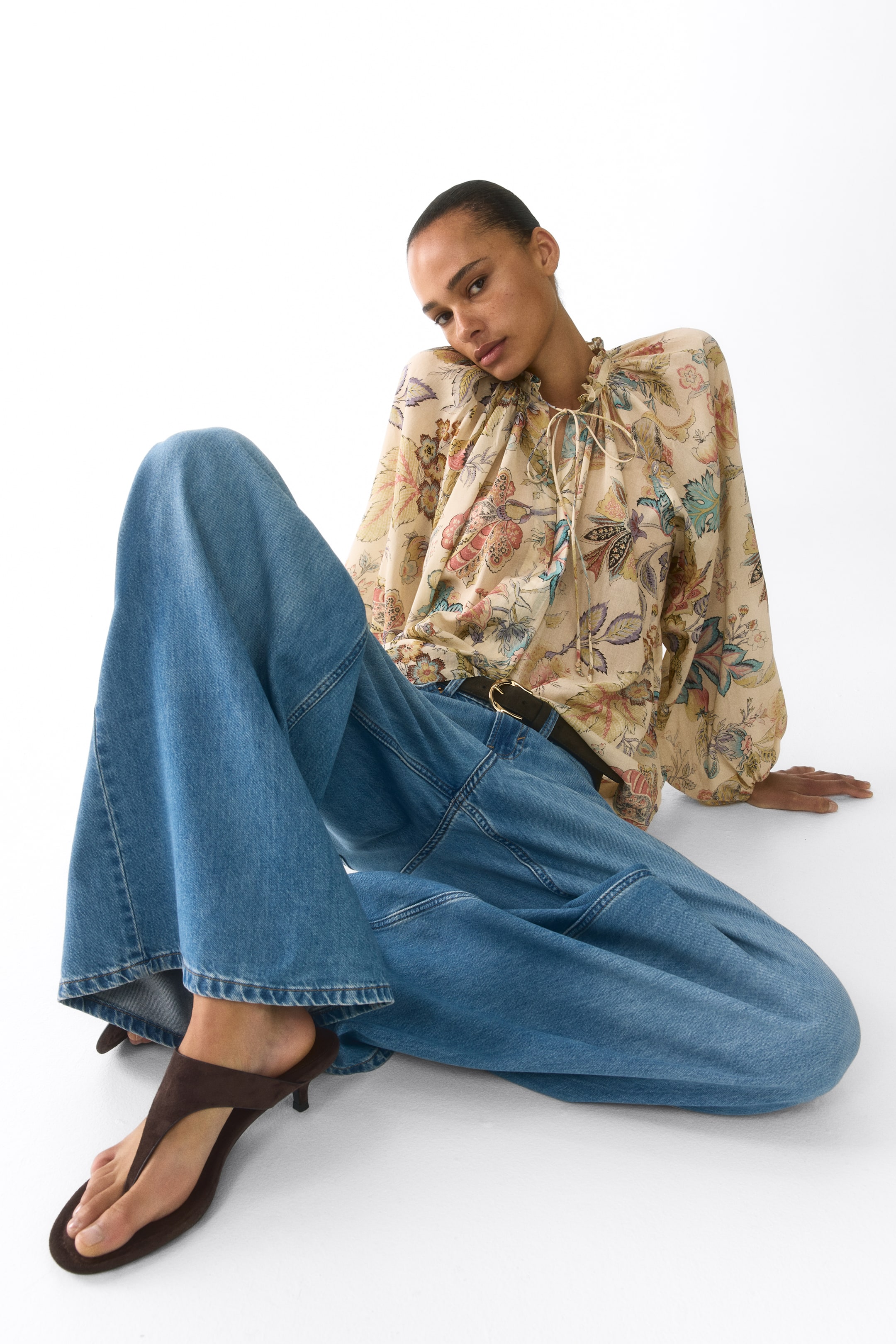 Oversized Cotton-Blend Blouse