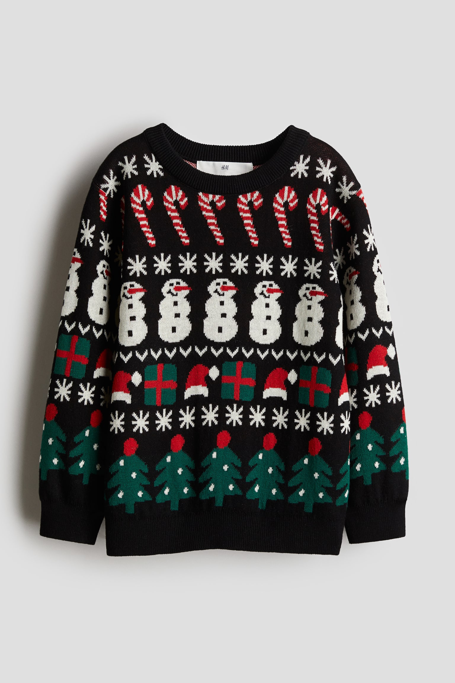 Jacquard-knit jumper - Black/Christmas/Red/Christmas - 1