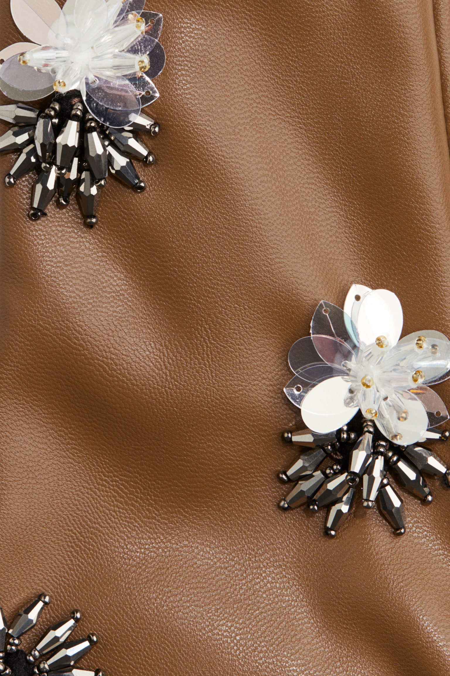 Appliquéd gloves - Braun - 2