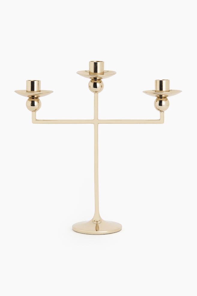 Grote metalen kandelaber - Gold-coloured/Zilverkleurig - 1