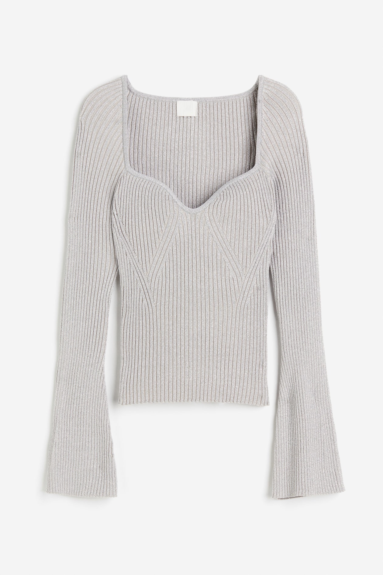 Rib-knit jumper Light grey/Silver-coloured Ladies H&M GB