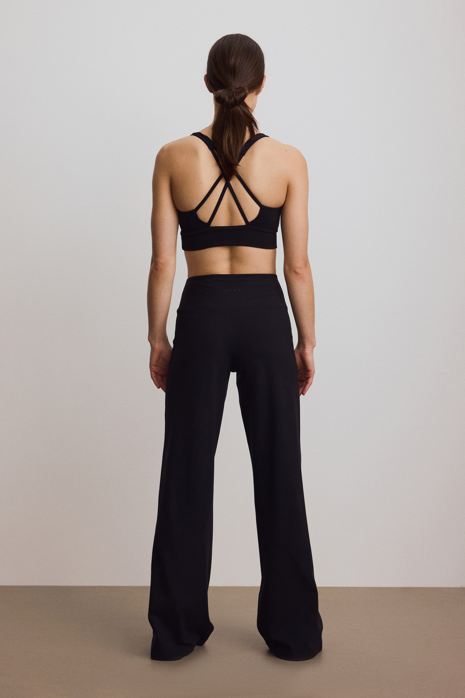 Wide sports leggings with SoftMove™ - Siyah/Koyu kil grisi/Sıcak kahverengi - 6