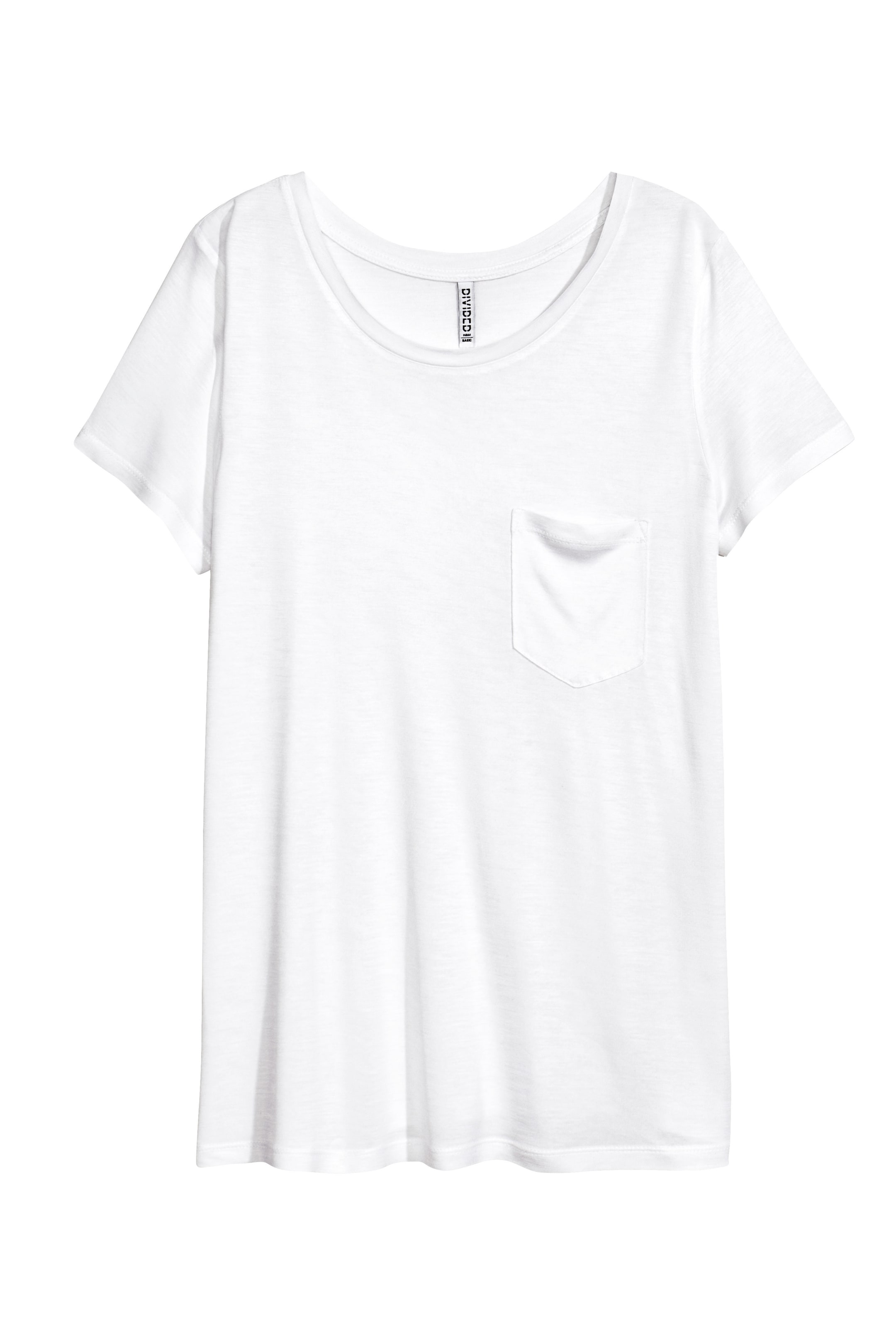 View larger image: T-shirt with a chest pocket - White - Ladies | H&M GB 1