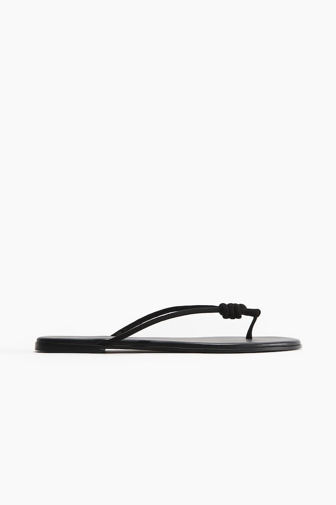 Knot-detail flip-flops - Black/Dark beige/Light beige/Snakeskin pattern - 1