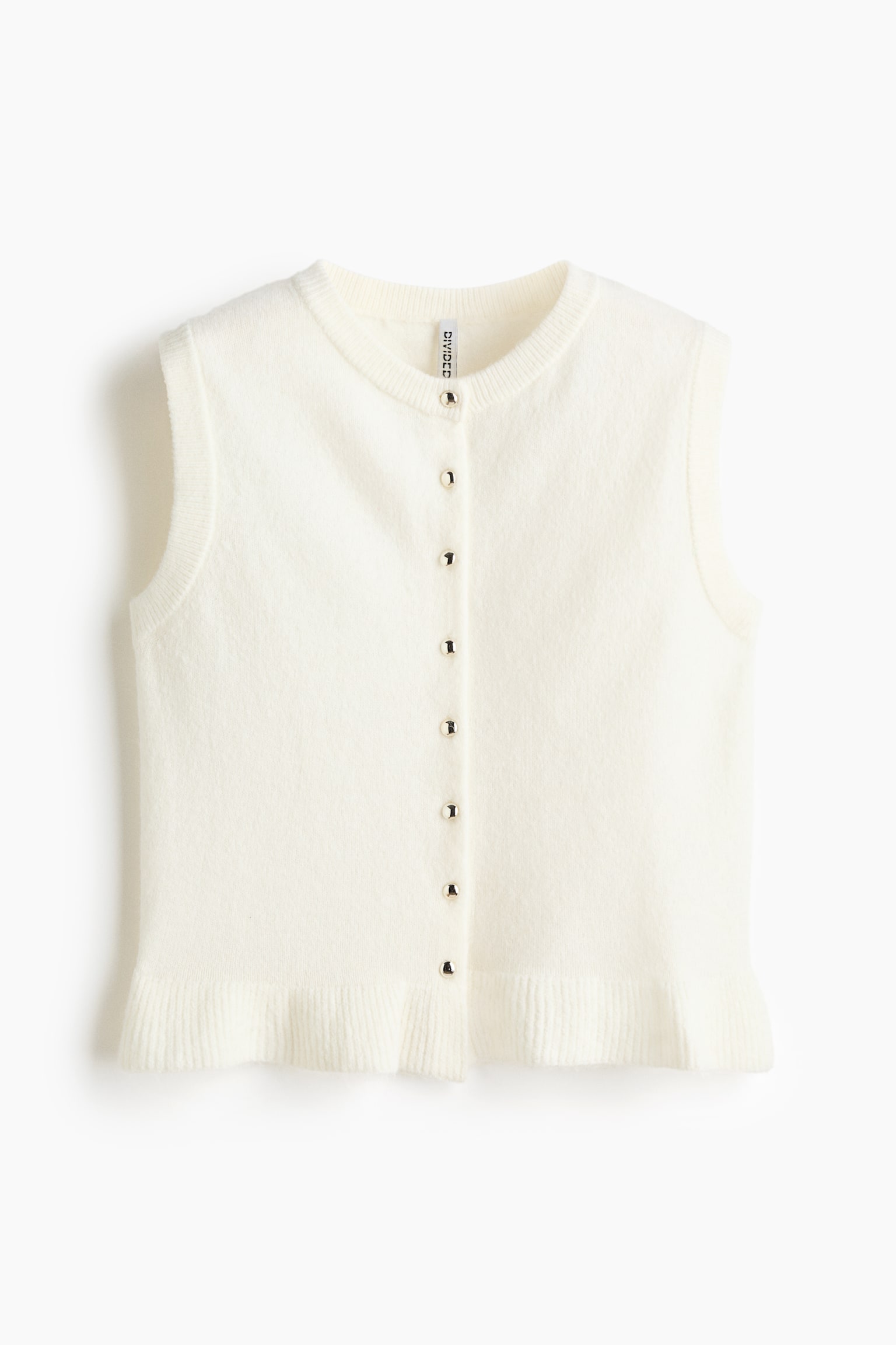 Knitted waistcoat - White/Light turquoise marl/Dark grey marl - 2