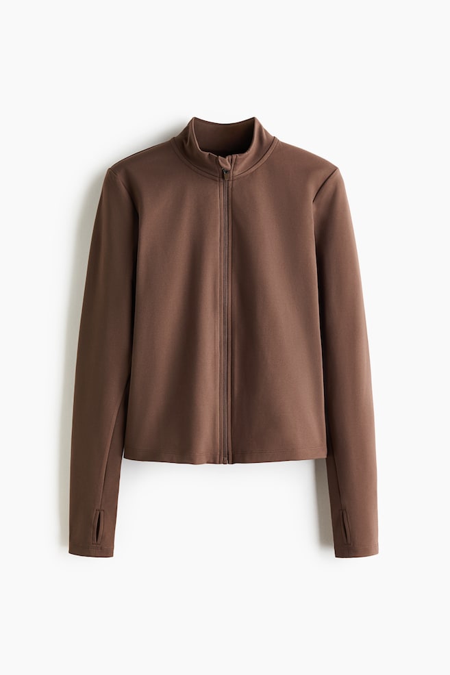 Activewear Jacket with SoftMove™ - Mocha/Sage green/Lilac/White/Powder pink/Chocolate plum/Black/Dark brown/Plum purple/Apricot/Pastel pink/Dusty violet - 1