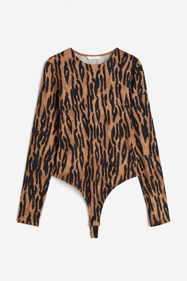 Jersey thong body - Light brown/Leopard print/Black/Black/Glittery/Cream - 2