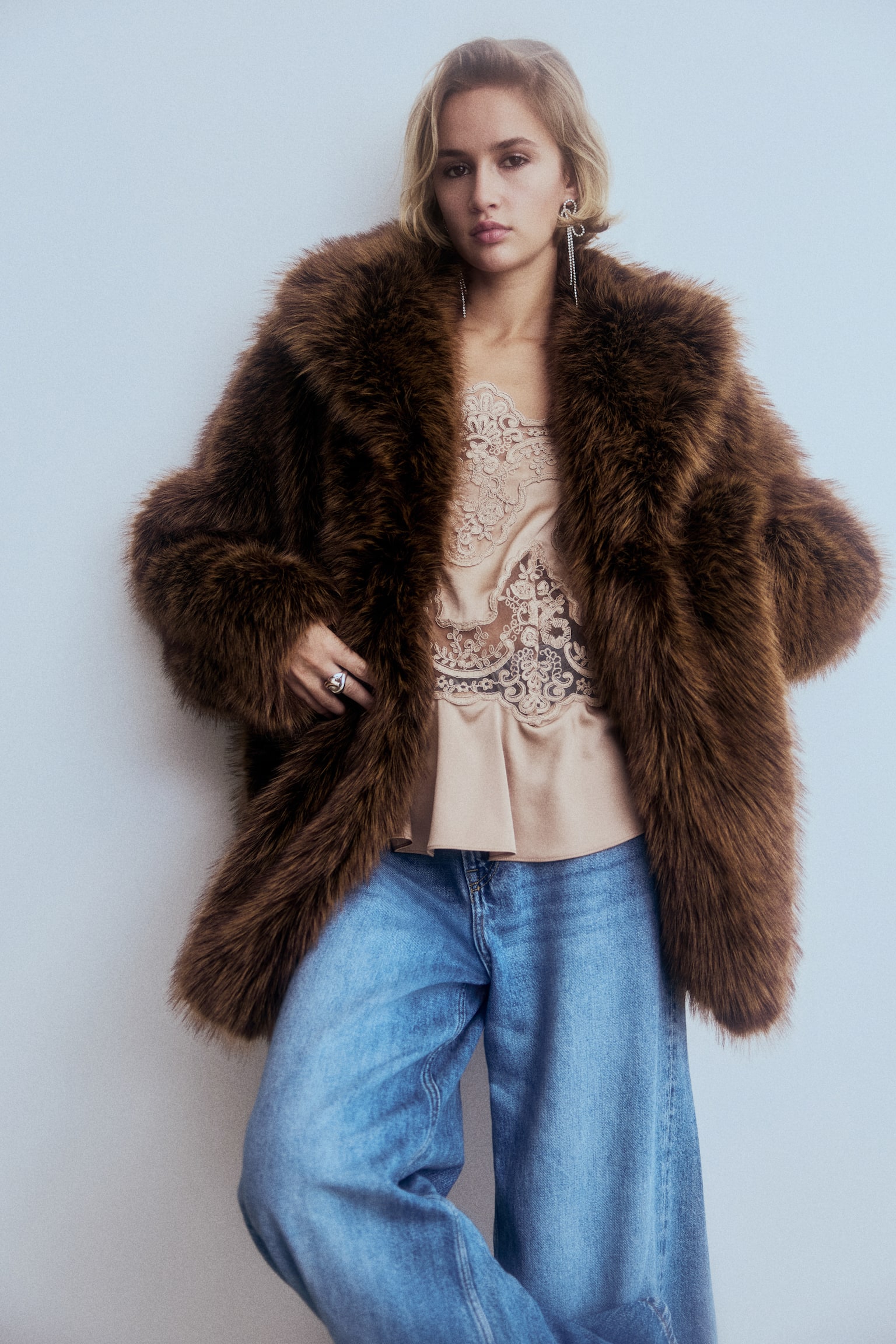 Single-breasted coat - Brown - 6