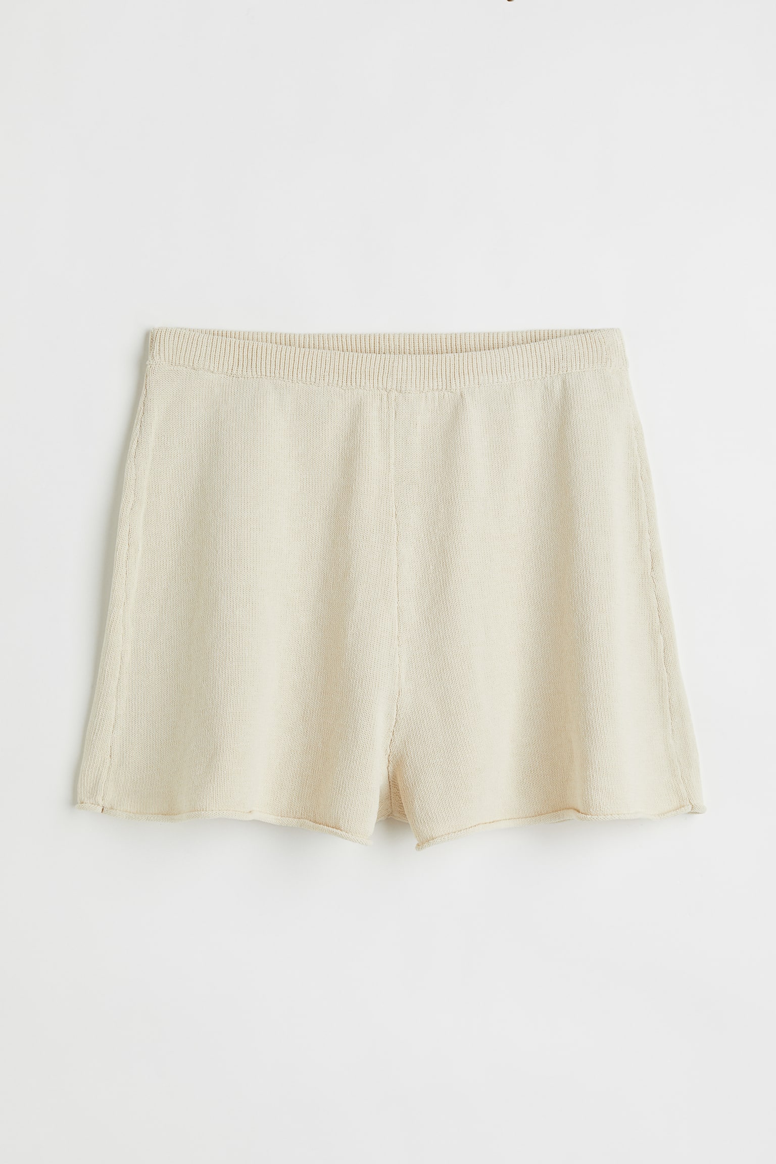 Fine-knit shorts - Light beige - 1