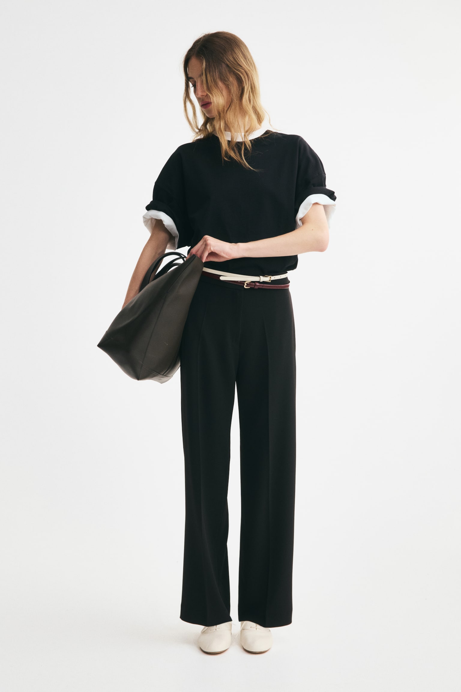 Женские брюки H&M Dress Pants, цвет: Чёрный — фото 4