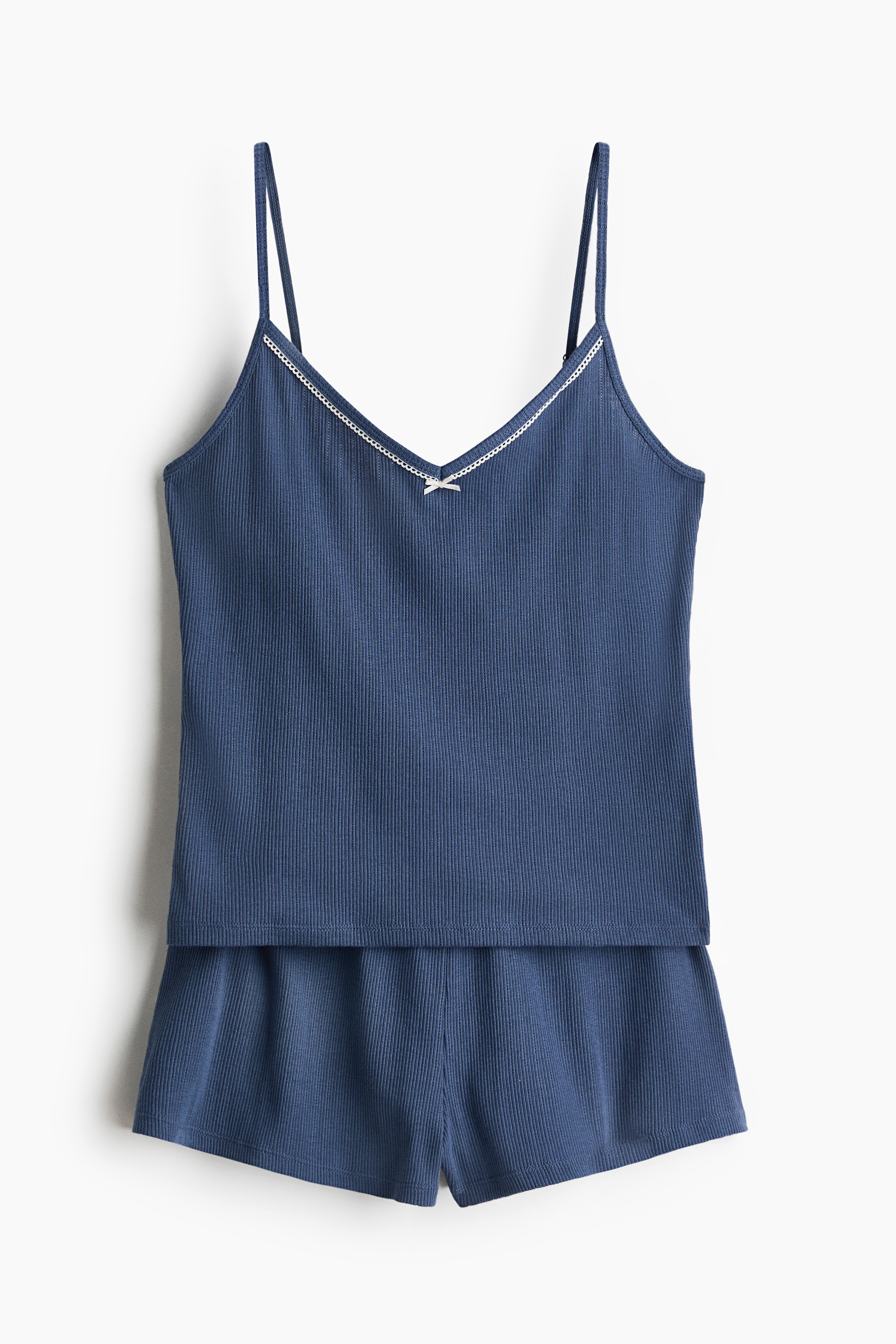 Pijama en punto pointelle - Azul oscuro
