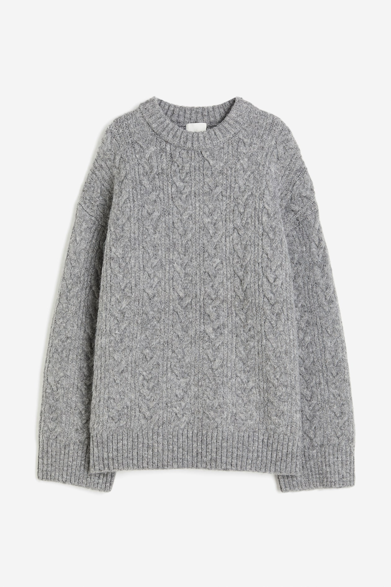 オーバサイズ ケーブルニットセーター - グレー - レディース | H&M JP