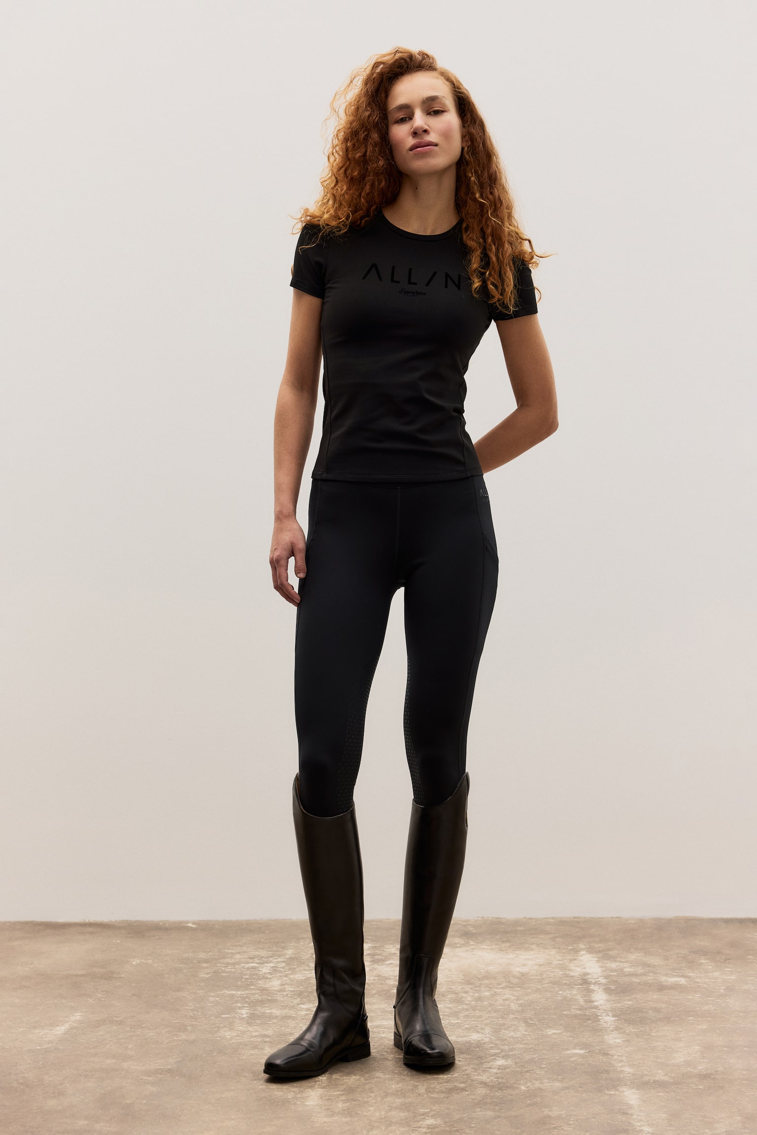 Slim Fit Sports T-shirt - Black/Khaki green - 4