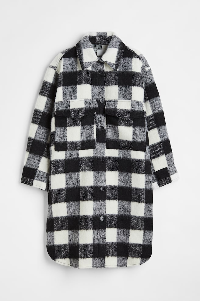 Oversized long shacket - Black/Checked/Beige/Checked/Red/Checked - 1