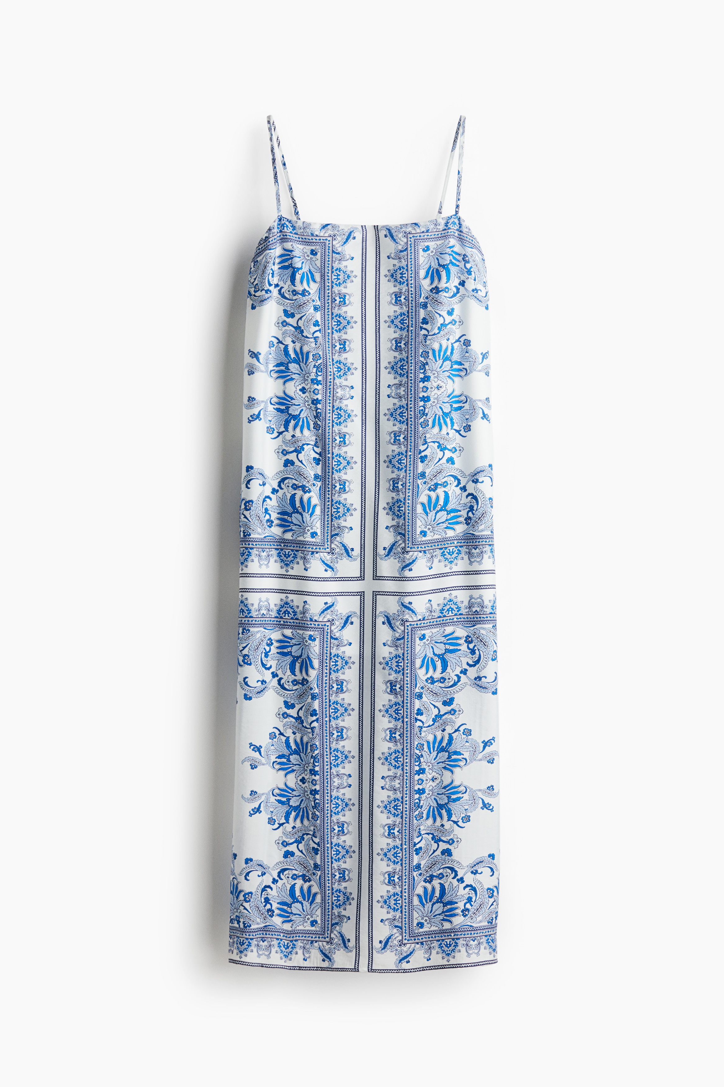 Trägerkleid - Weiß/Blau gemustert/Schwarz/Weiß/Schwarz geblümt