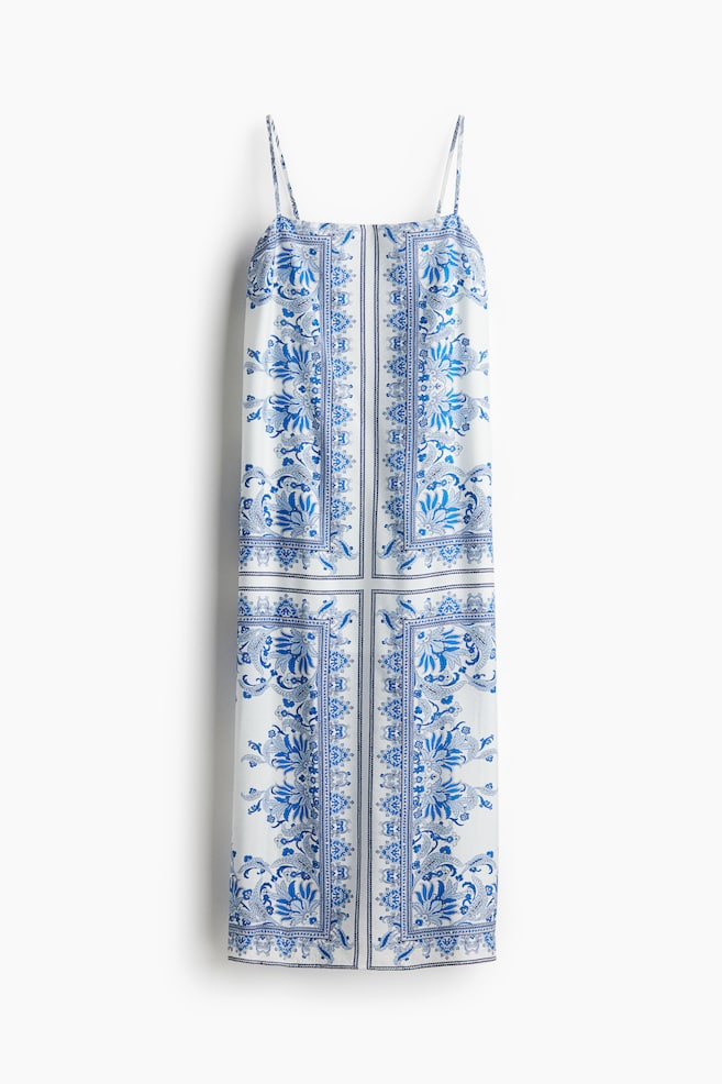Abito con spalline sottili - Bianco/blu fantasia/Bianco/nero fiori/Nero - 1