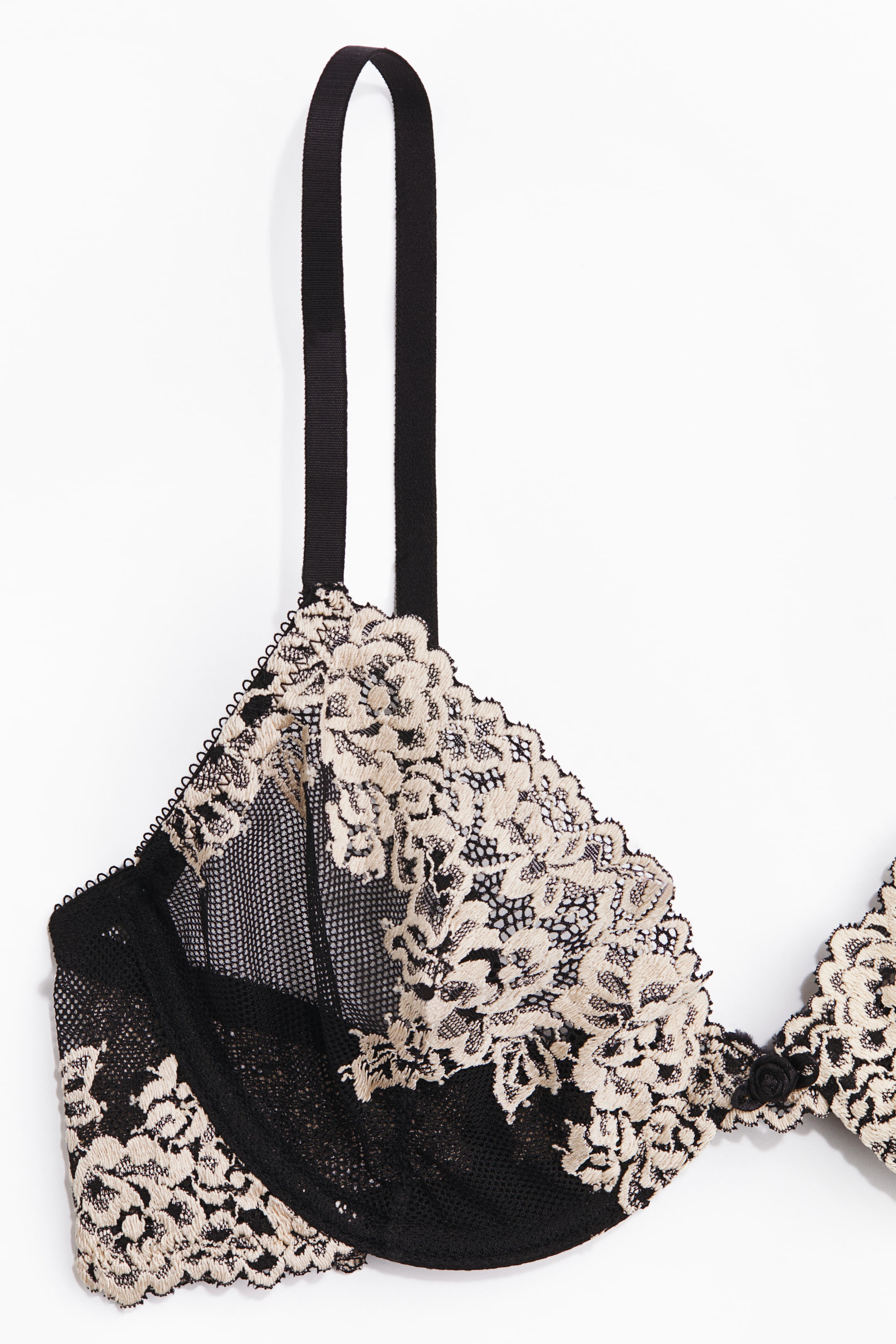 Nagyobb kép megtekintése: Merevítős csipke melltartó - Fekete/krémszínű - NŐI | H&M HU 6