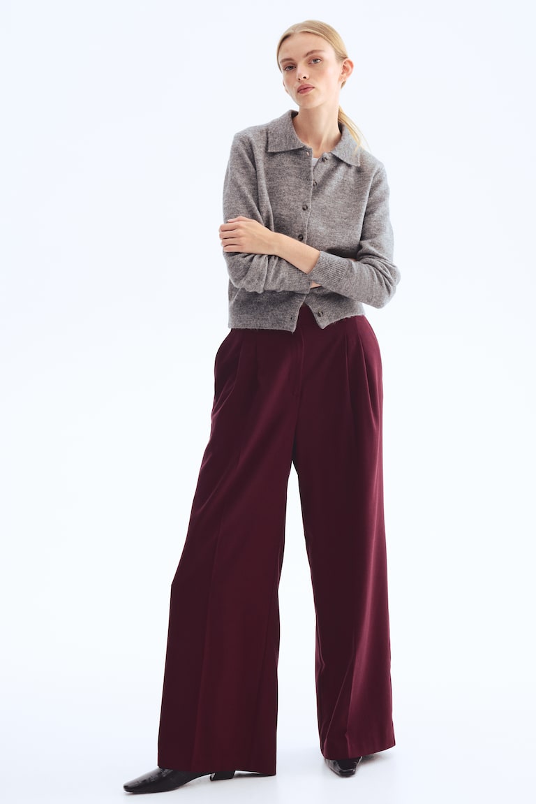Pantalon chic à jambes larges Bordeaux FEMME H&M FR