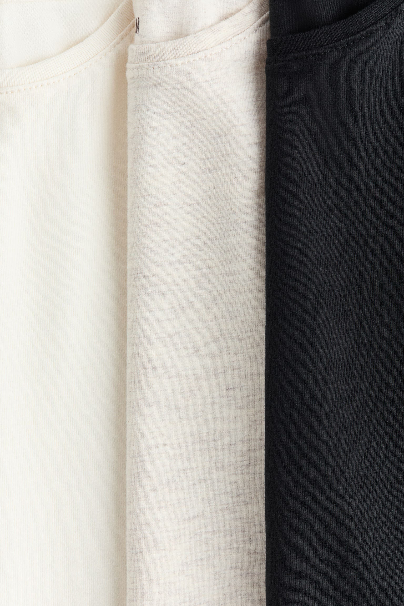 Bộ 3 áo dài tay - Màu be nhạt đốm/Trắng/Đen/Màu trắng/Xám đốm/Đen - 2