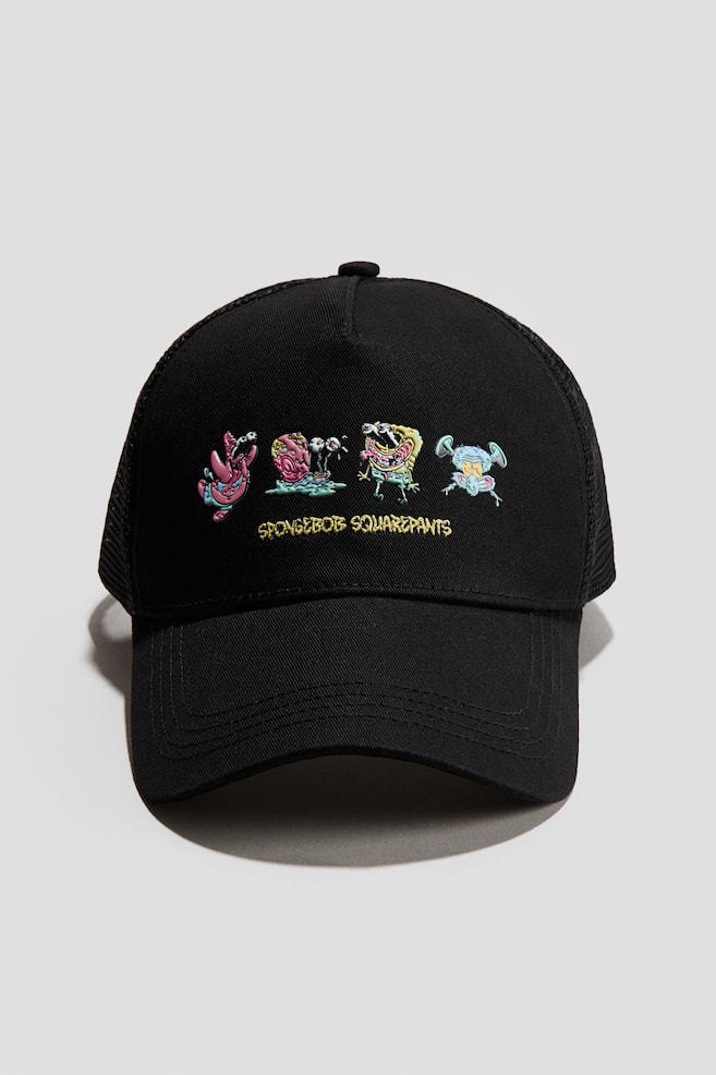 Motif-detail trucker cap - Black/SpongeBob/Pink/Lilo & Stitch - 1